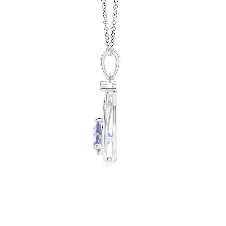 5mm A Tanzanite Knotted Heart Pendant with Diamond in P950 Platinum side-1