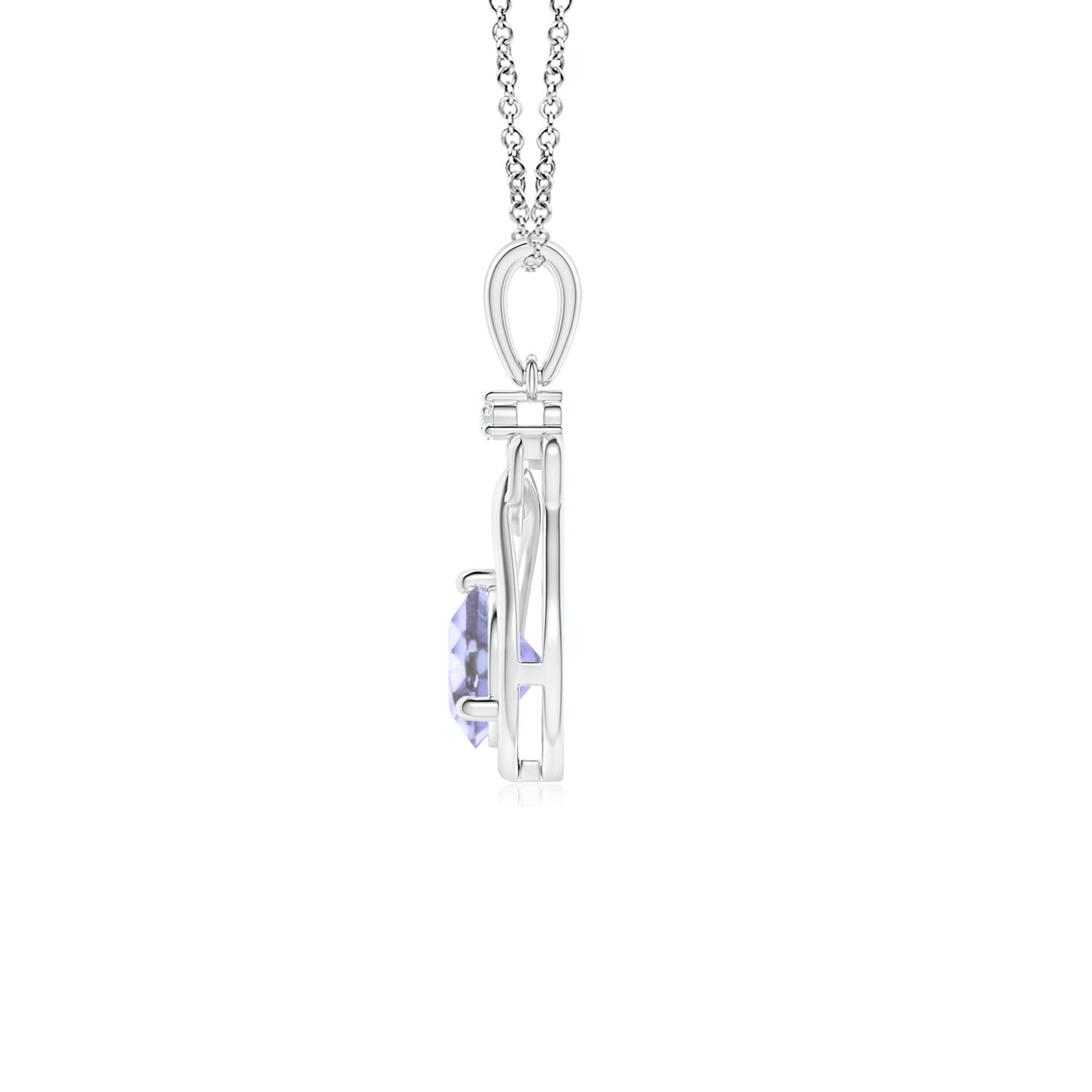 A - Tanzanite / 0.51 CT / 14 KT White Gold