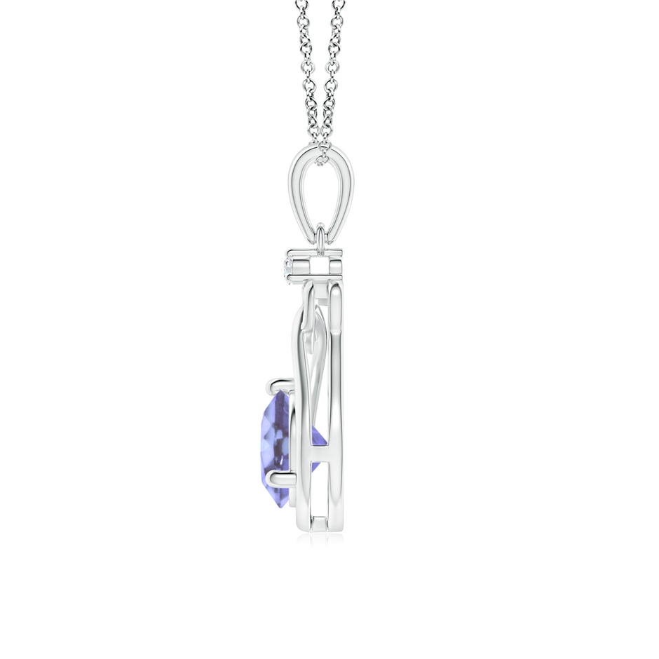6mm A Tanzanite Knotted Heart Pendant with Diamond in P950 Platinum side-1