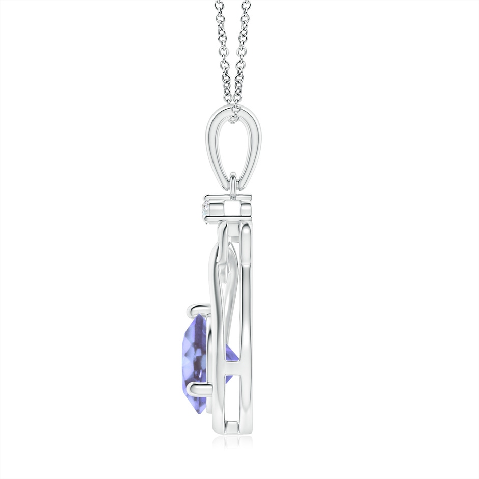 7mm A Tanzanite Knotted Heart Pendant with Diamond in P950 Platinum side-1