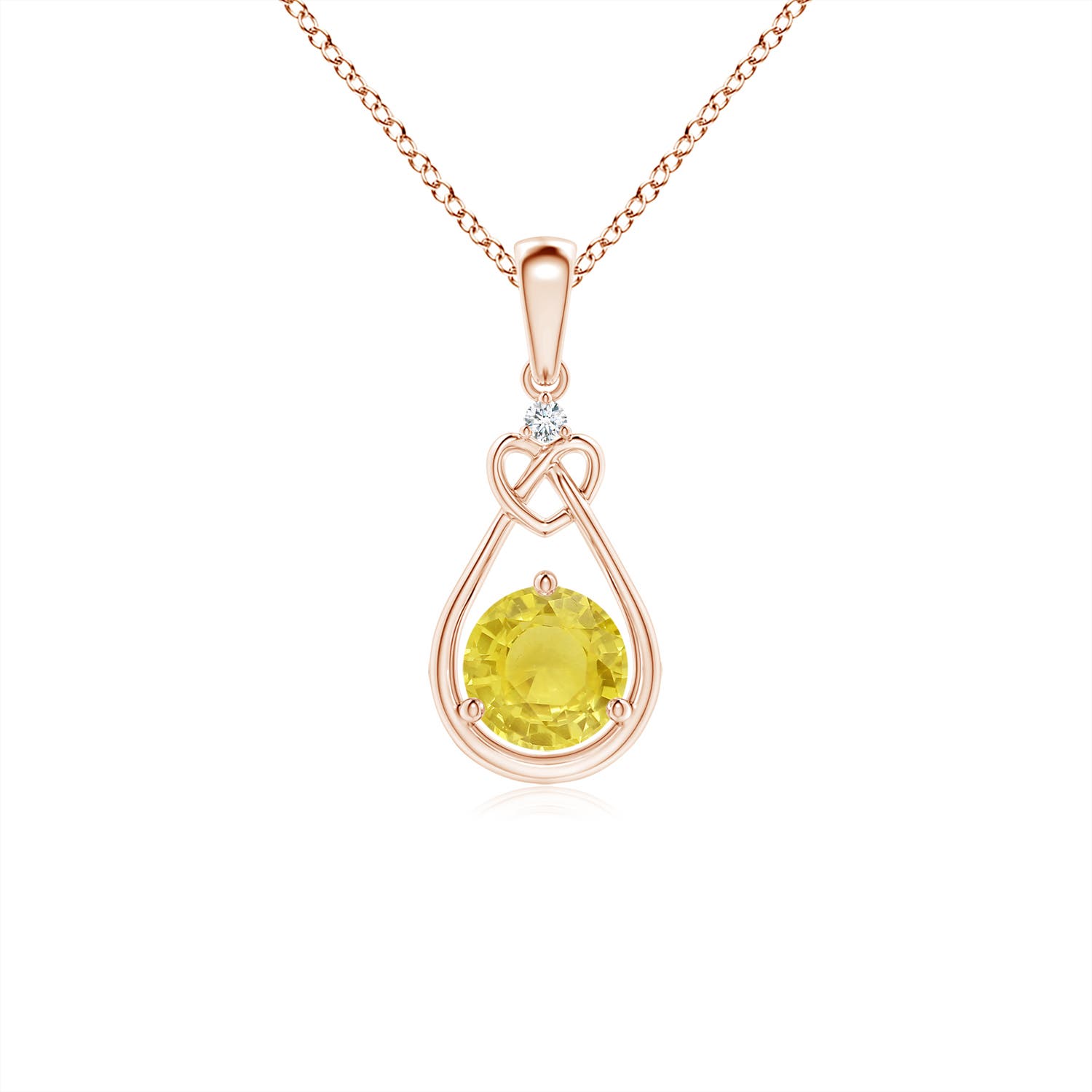 A - Yellow Sapphire / 0.54 CT / 14 KT Rose Gold