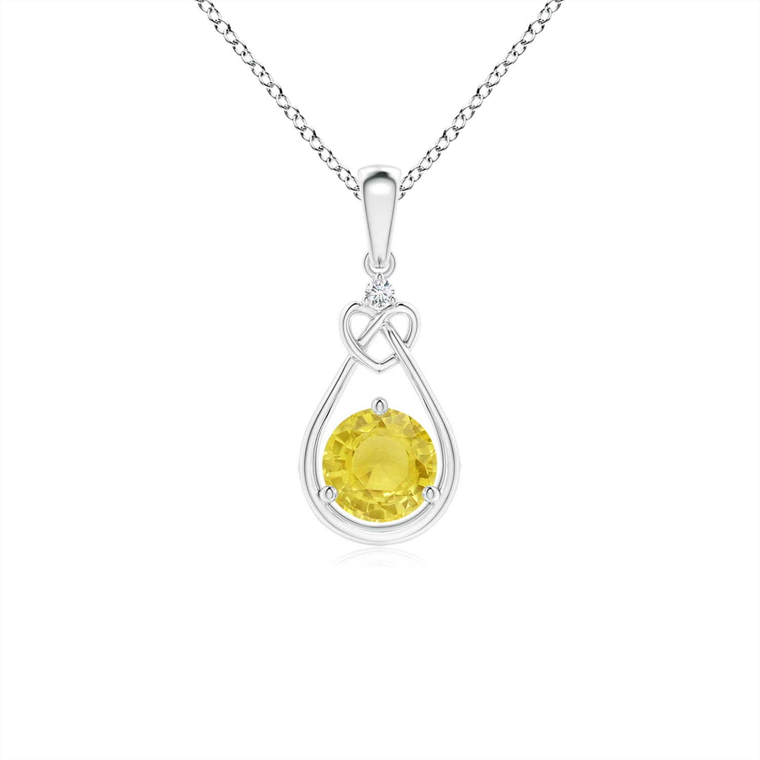 A - Yellow Sapphire / 0.54 CT / 14 KT White Gold