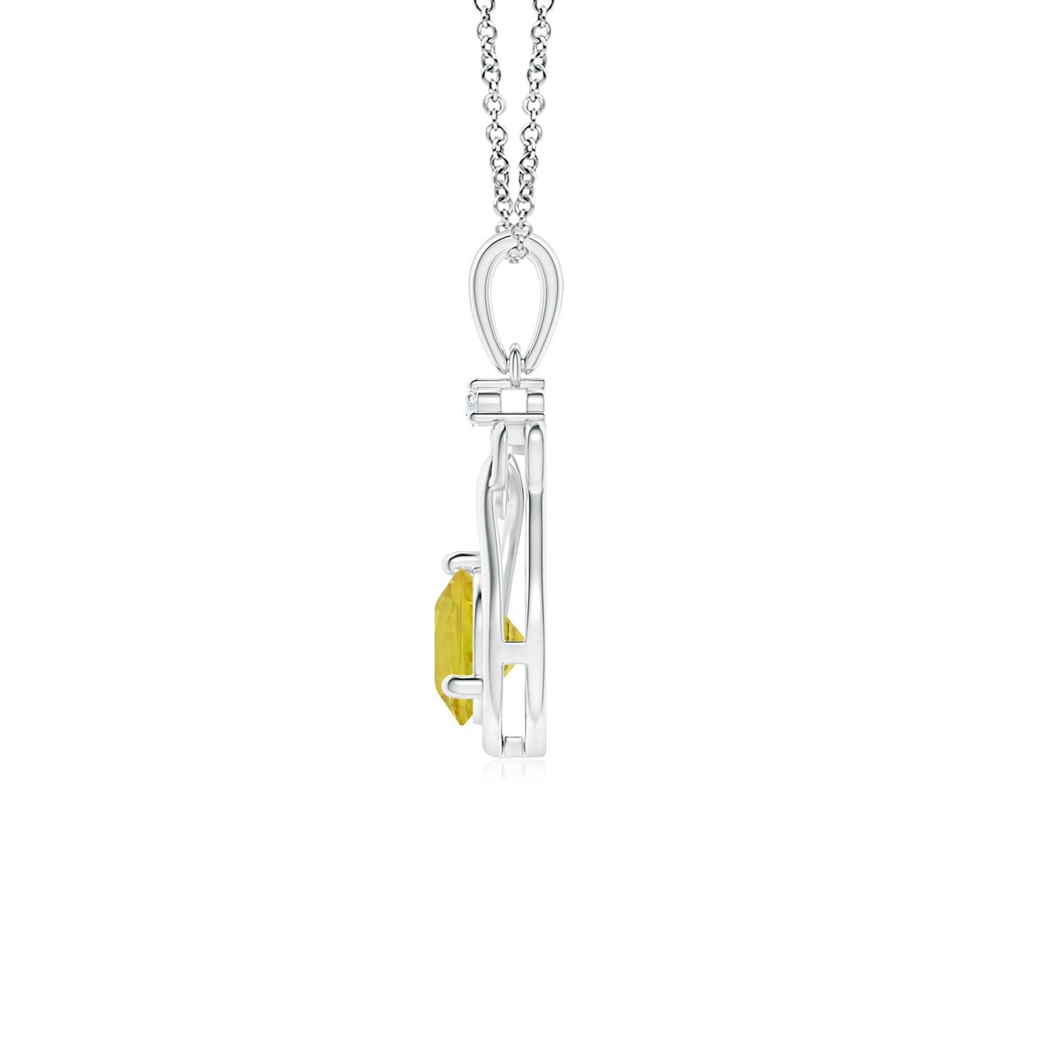 A - Yellow Sapphire / 0.54 CT / 14 KT White Gold