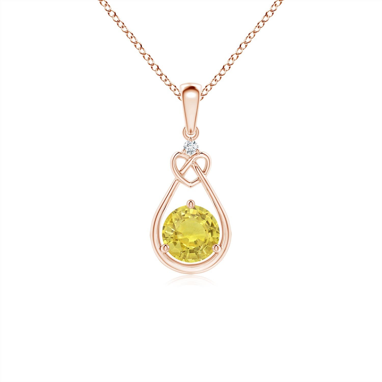 AA - Yellow Sapphire / 0.54 CT / 14 KT Rose Gold