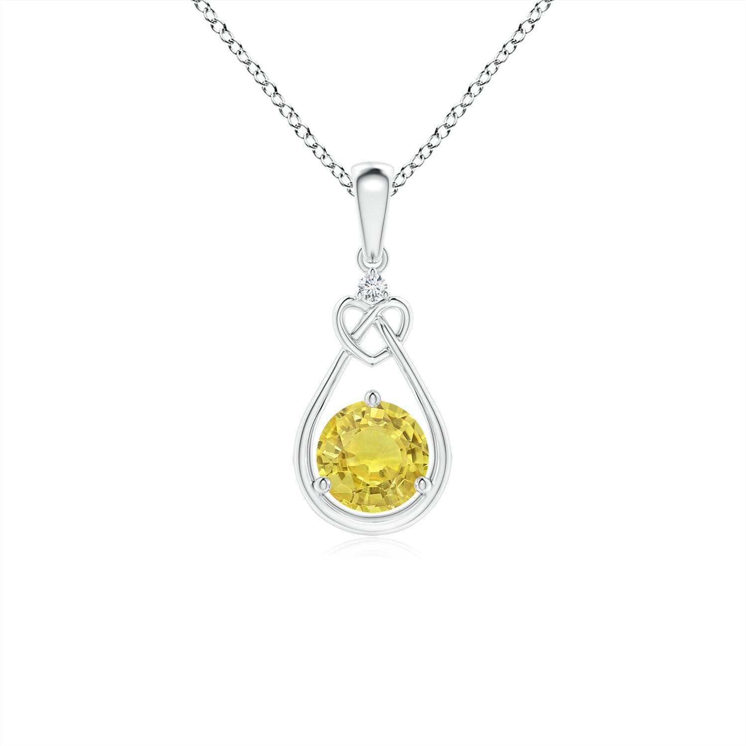 AA - Yellow Sapphire / 0.54 CT / 14 KT White Gold