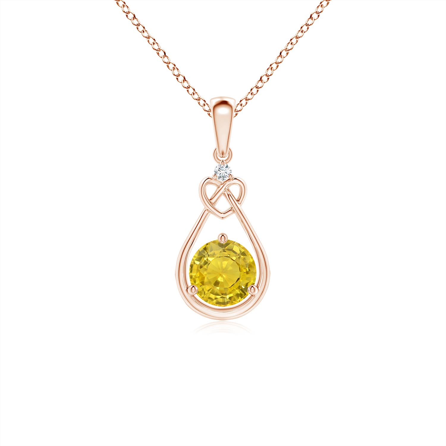 AAA - Yellow Sapphire / 0.54 CT / 14 KT Rose Gold