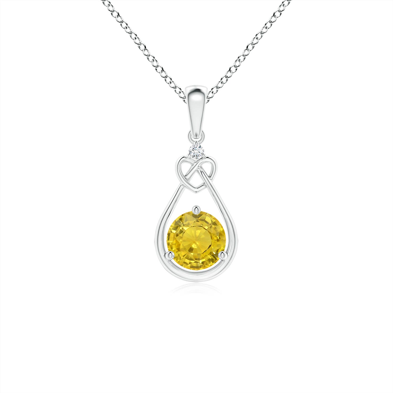 AAA - Yellow Sapphire / 0.54 CT / 14 KT White Gold