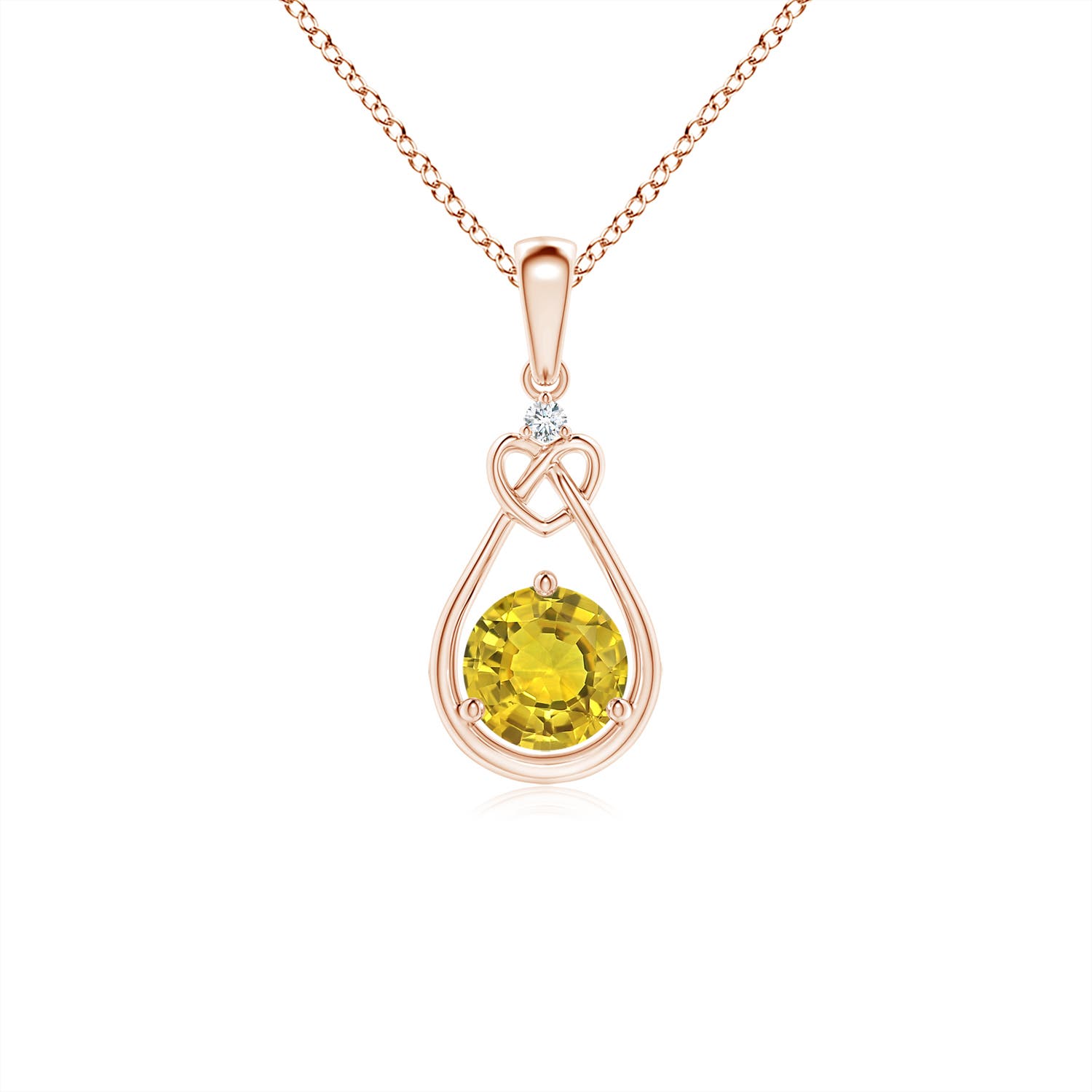 AAAA - Yellow Sapphire / 0.54 CT / 14 KT Rose Gold