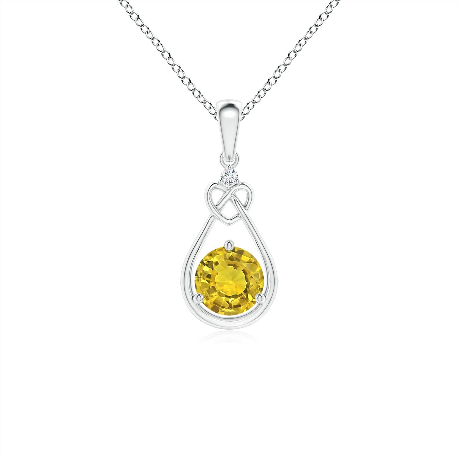 AAAA - Yellow Sapphire / 0.54 CT / 14 KT White Gold