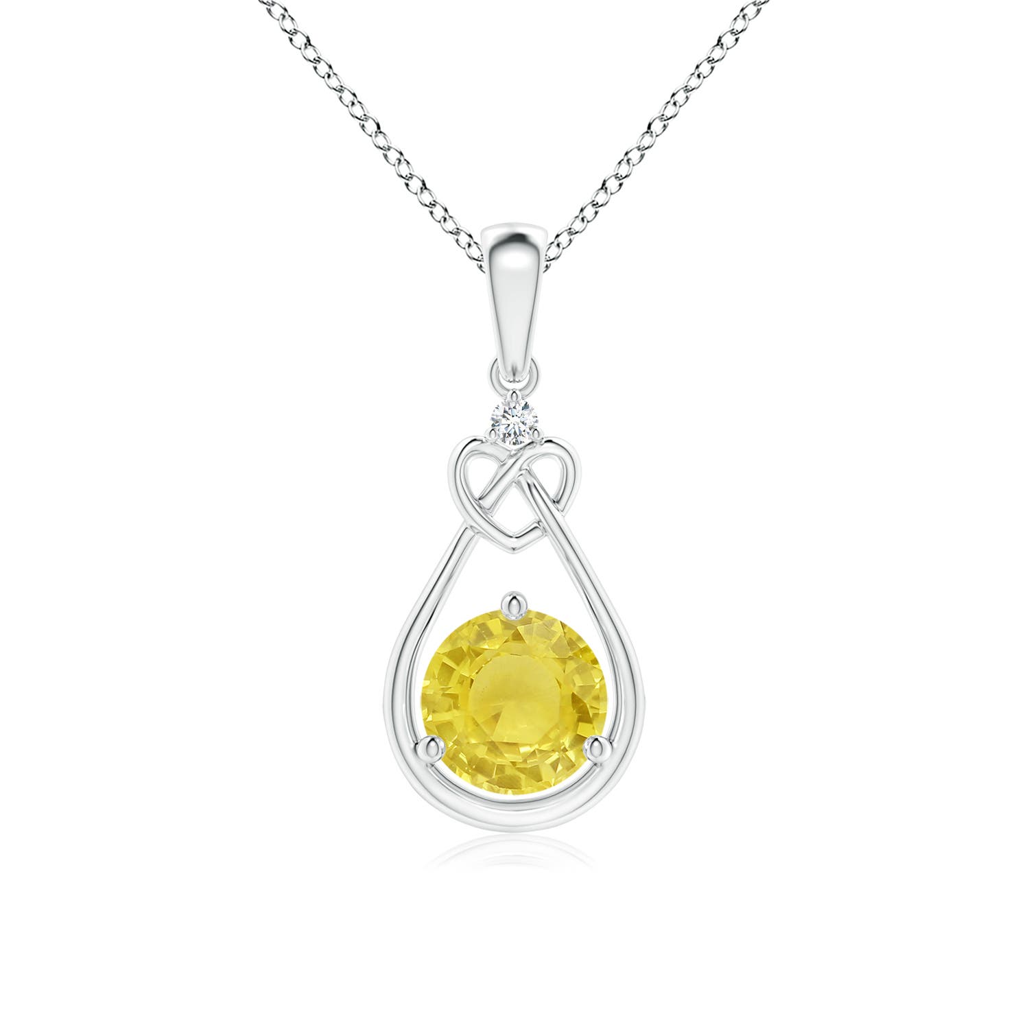 A - Yellow Sapphire / 1.01 CT / 14 KT White Gold