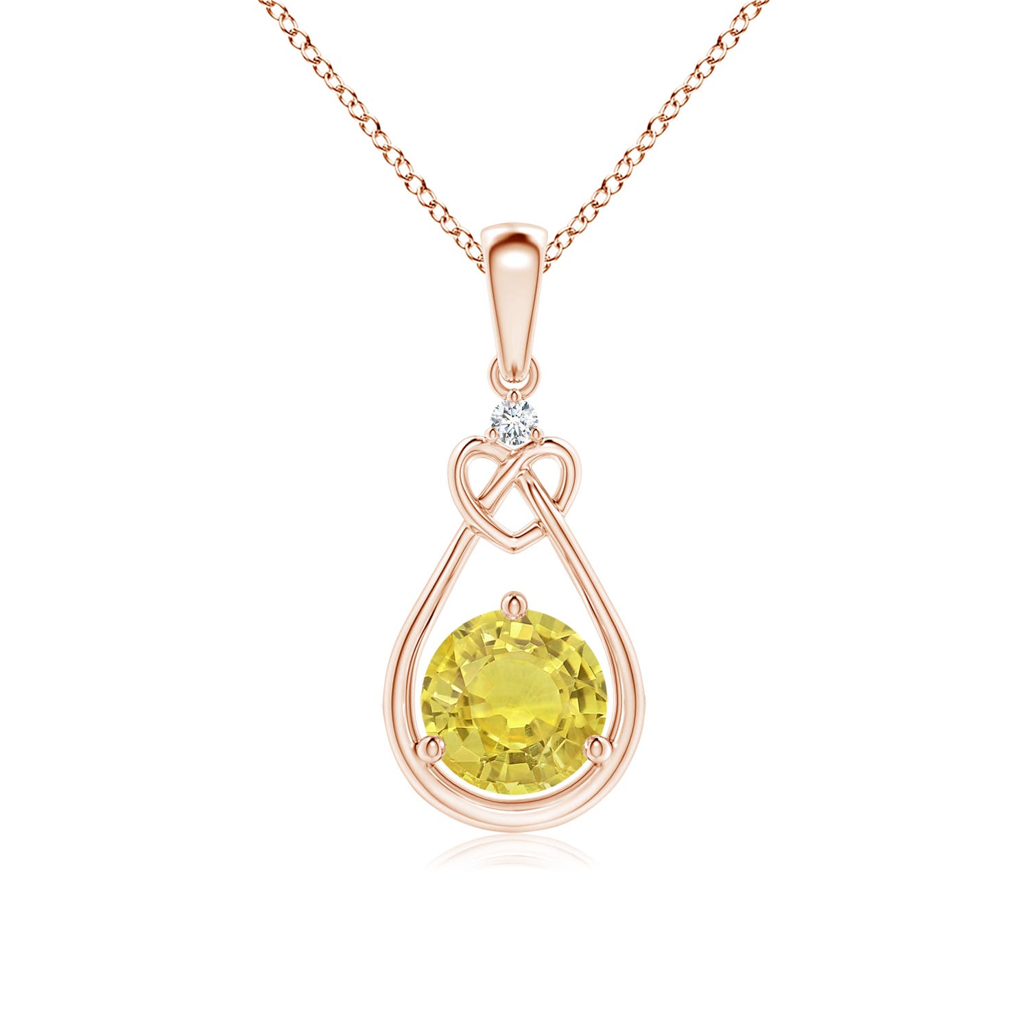 AA - Yellow Sapphire / 1.01 CT / 14 KT Rose Gold