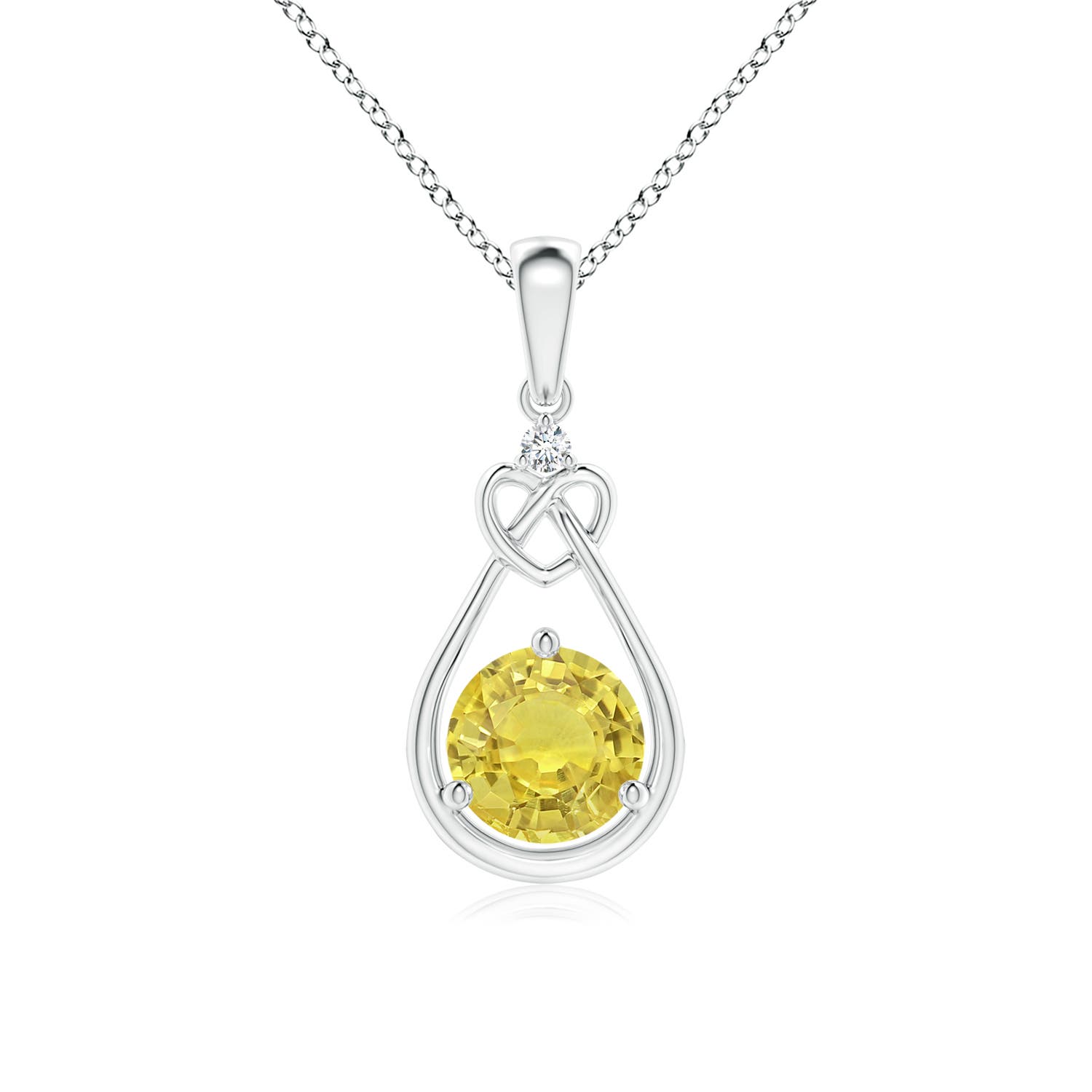 AA - Yellow Sapphire / 1.01 CT / 14 KT White Gold