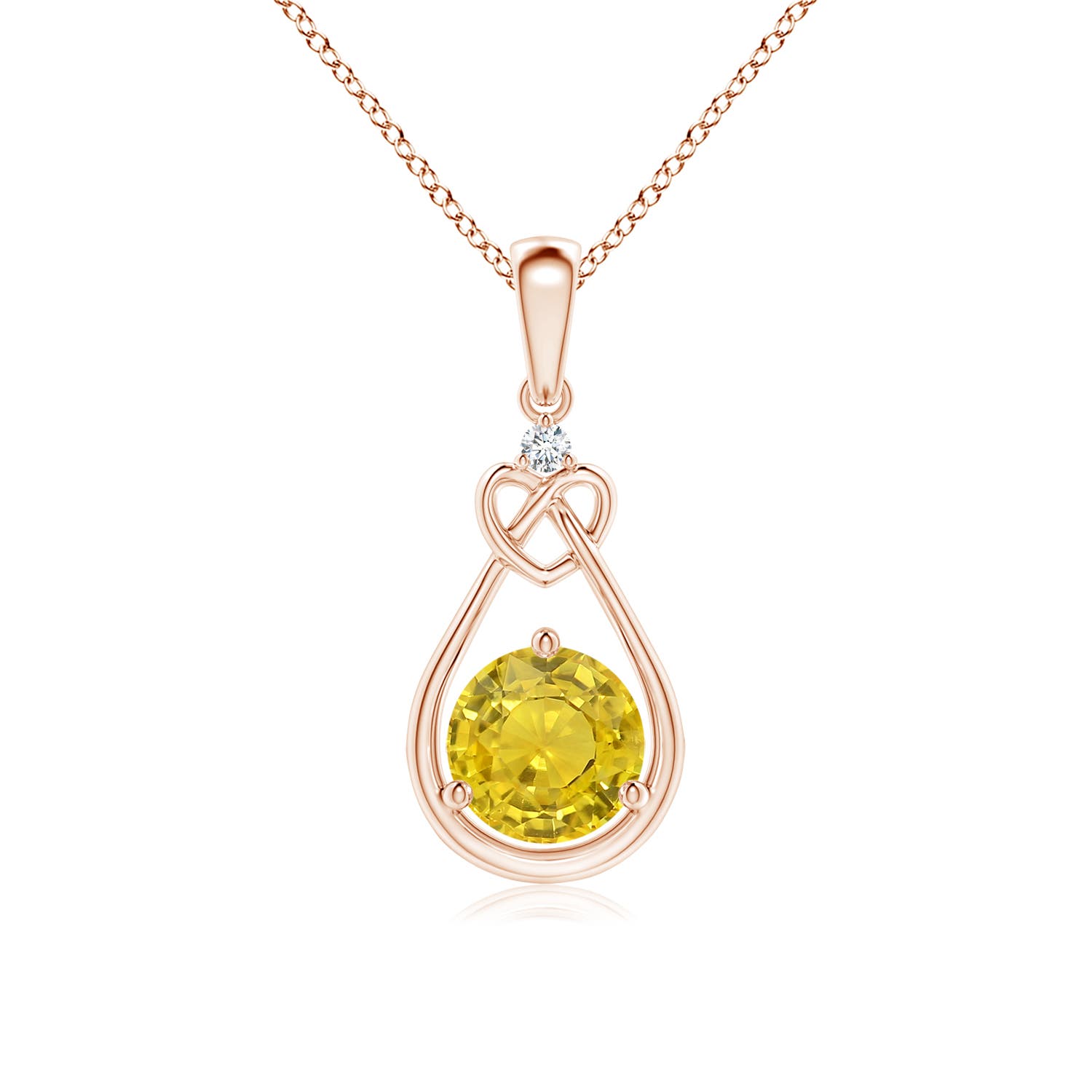 AAA - Yellow Sapphire / 1.01 CT / 14 KT Rose Gold