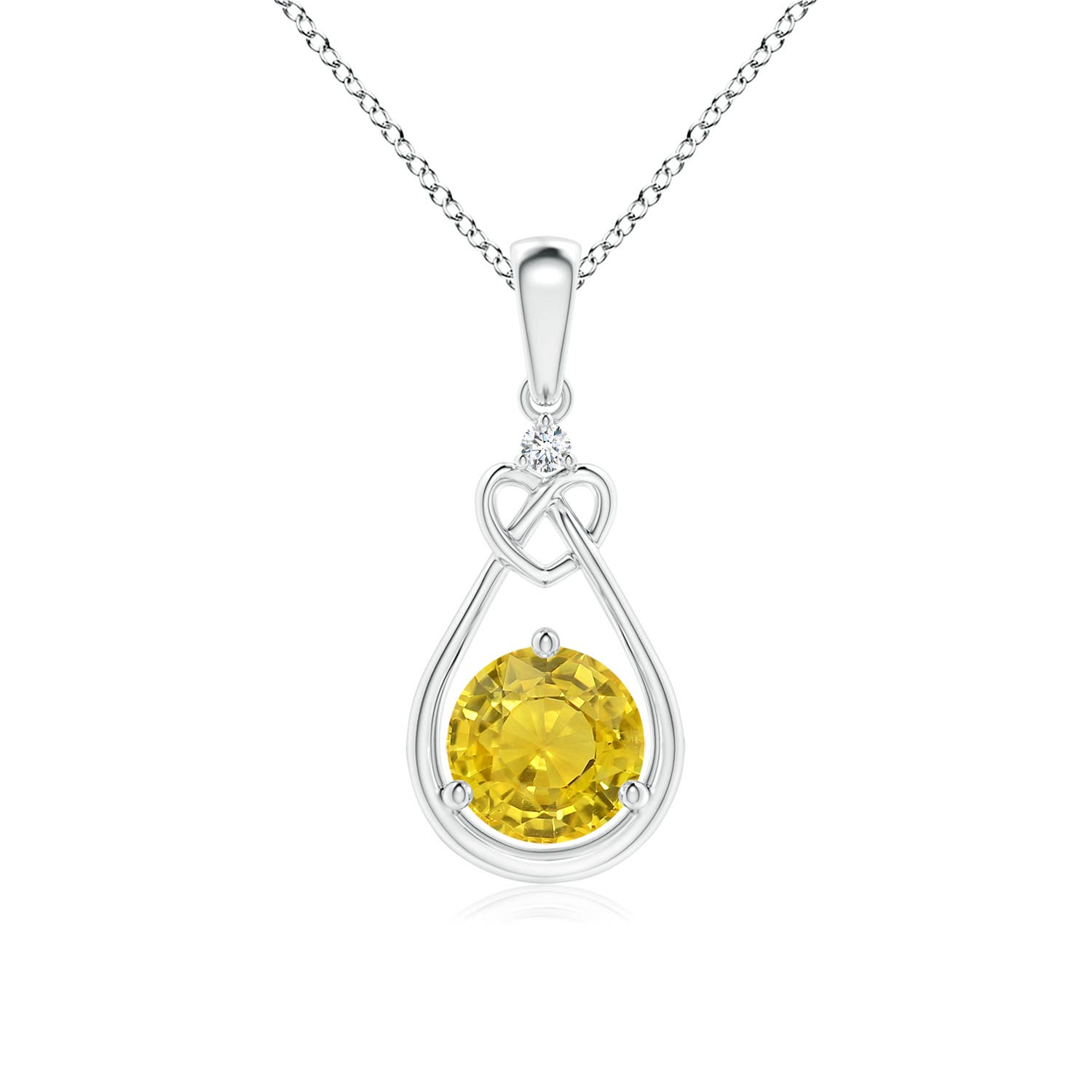 AAA - Yellow Sapphire / 1.01 CT / 14 KT White Gold