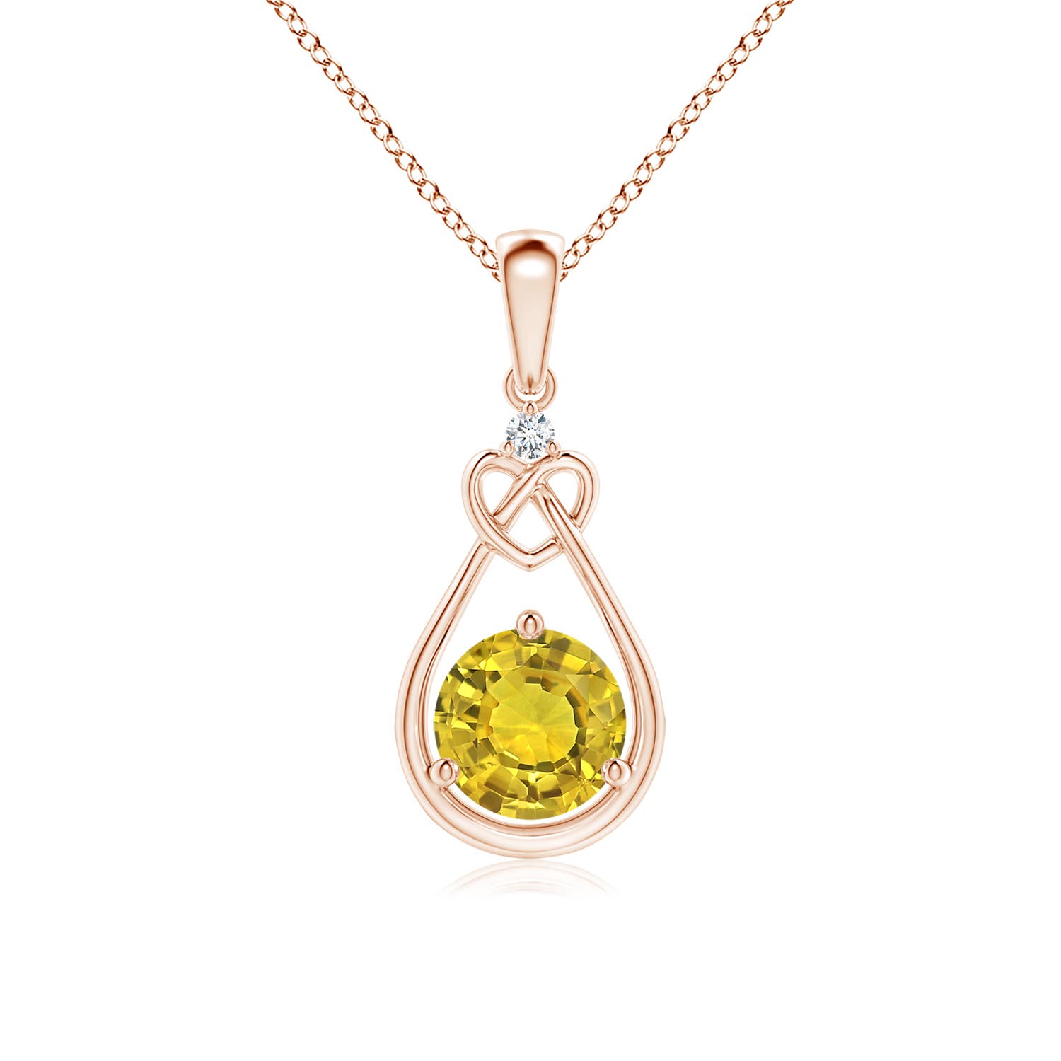 AAAA - Yellow Sapphire / 1.01 CT / 14 KT Rose Gold