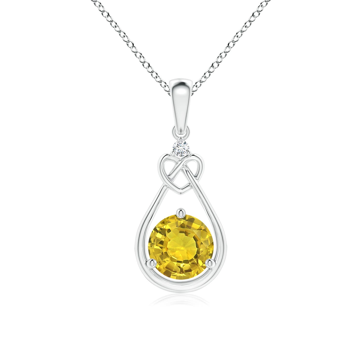 AAAA - Yellow Sapphire / 1.01 CT / 14 KT White Gold