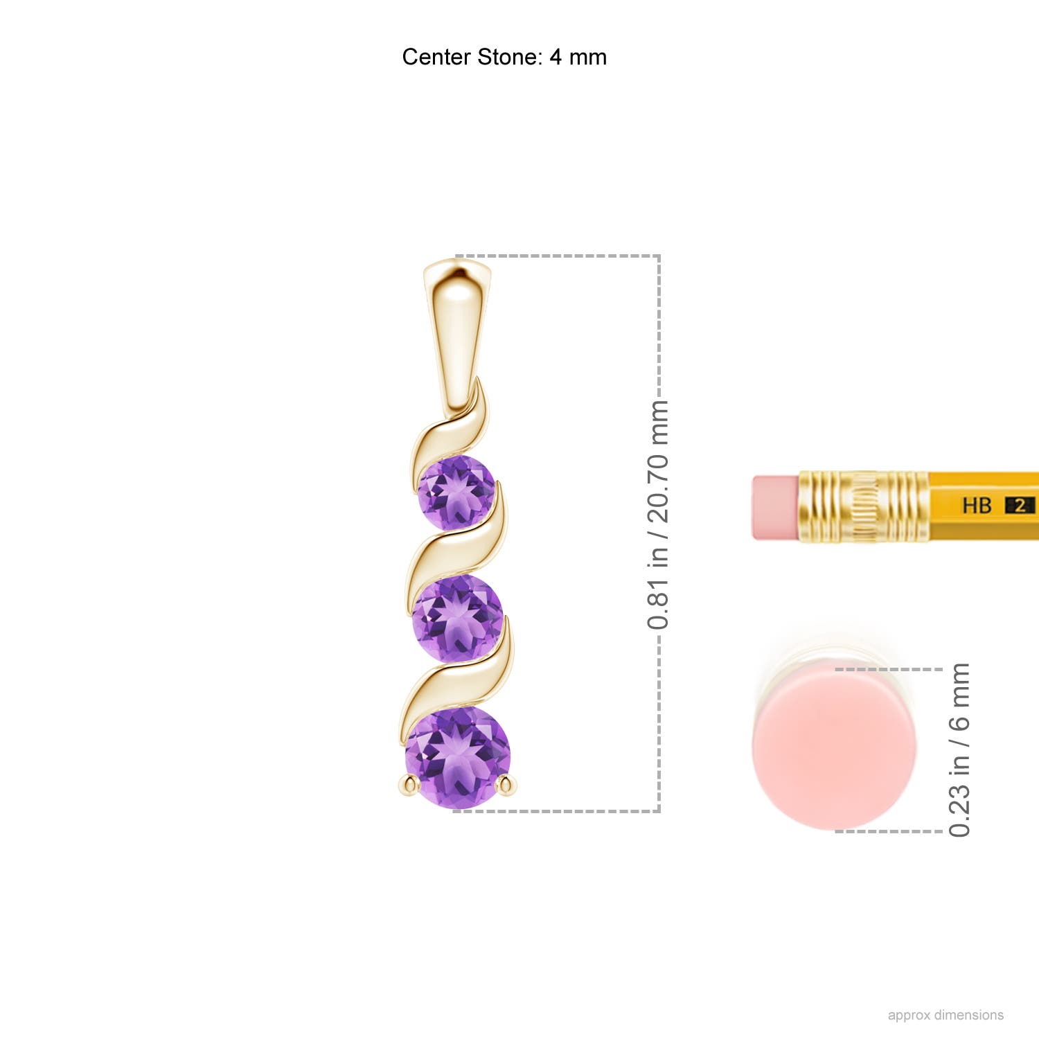 A - Amethyst / 0.51 CT / 14 KT Yellow Gold