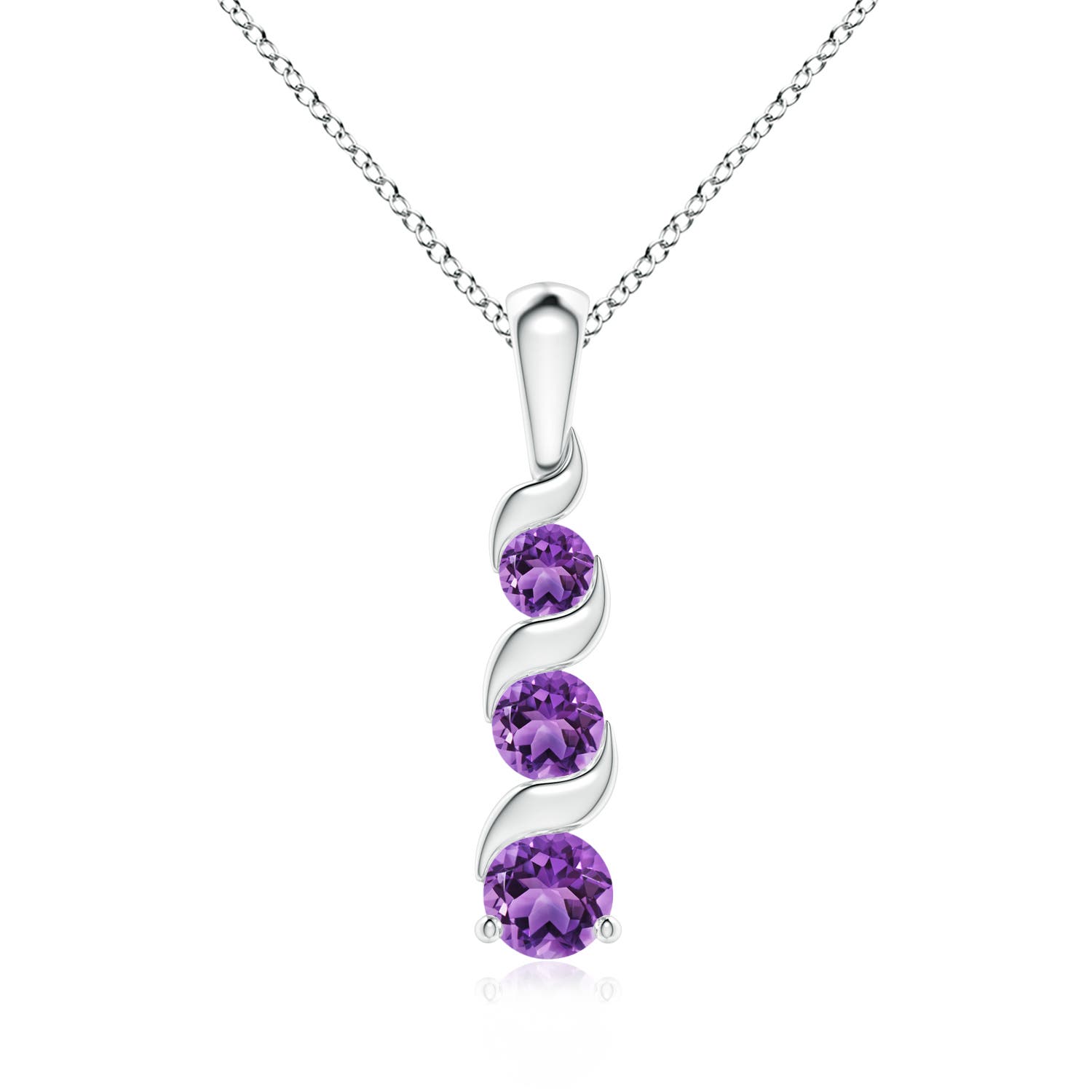 AA - Amethyst / 0.51 CT / 14 KT White Gold