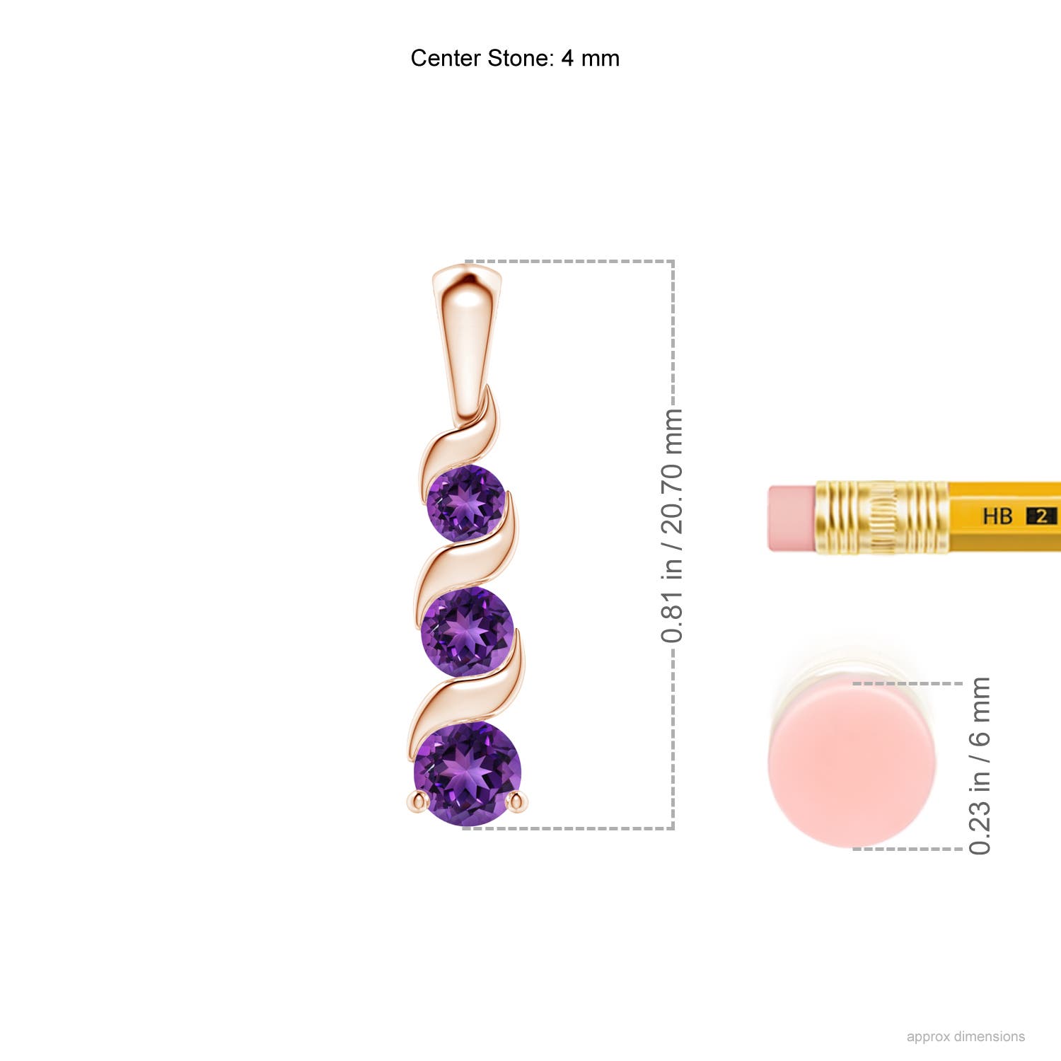 AAAA - Amethyst / 0.51 CT / 14 KT Rose Gold