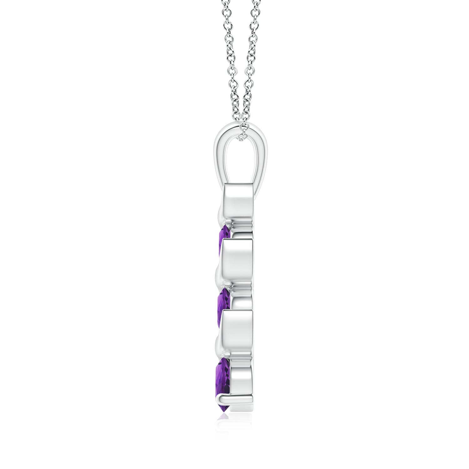 AAAA - Amethyst / 0.51 CT / 14 KT White Gold