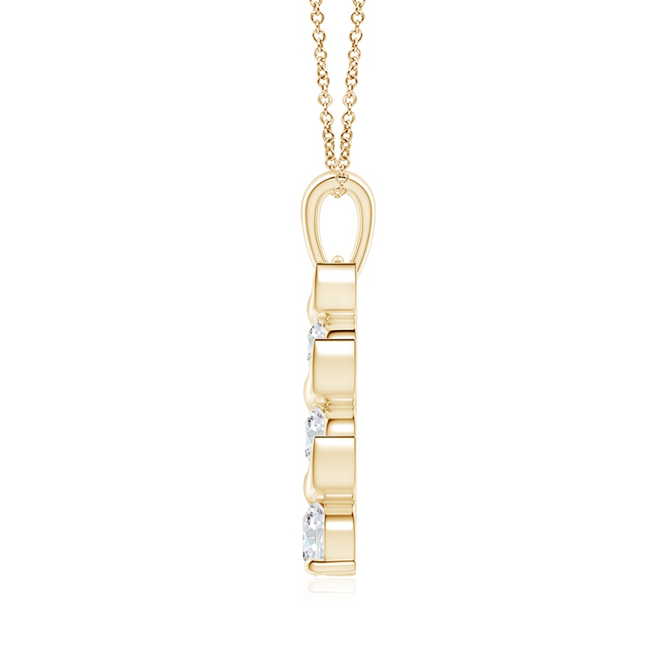 5.1mm GVS2 Channel-Set Round Diamond Three Stone Journey Pendant in Yellow Gold side 199