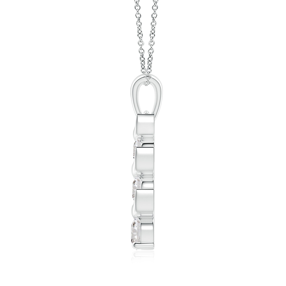 5.1mm IJI1I2 Channel-Set Round Diamond Three Stone Journey Pendant in White Gold side 199