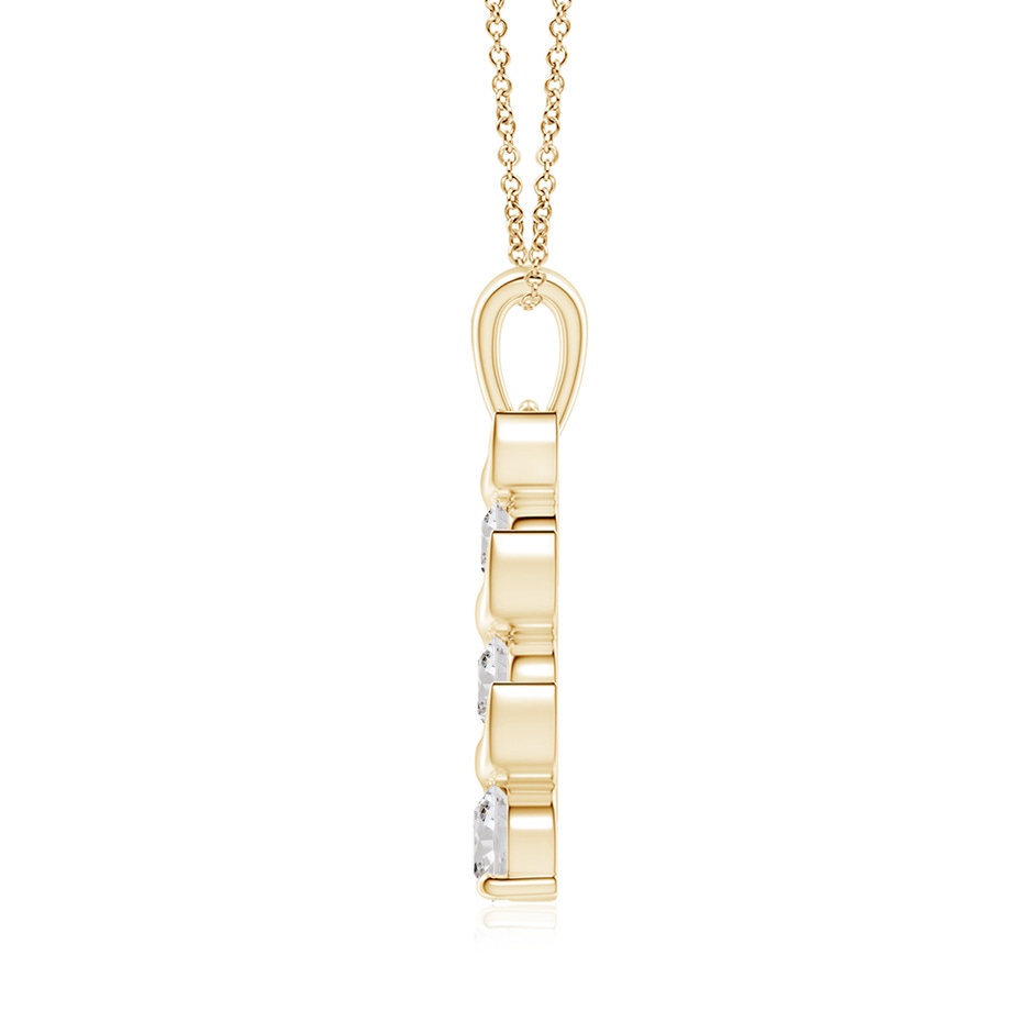 5.1mm IJI1I2 Channel-Set Round Diamond Three Stone Journey Pendant in Yellow Gold side 199