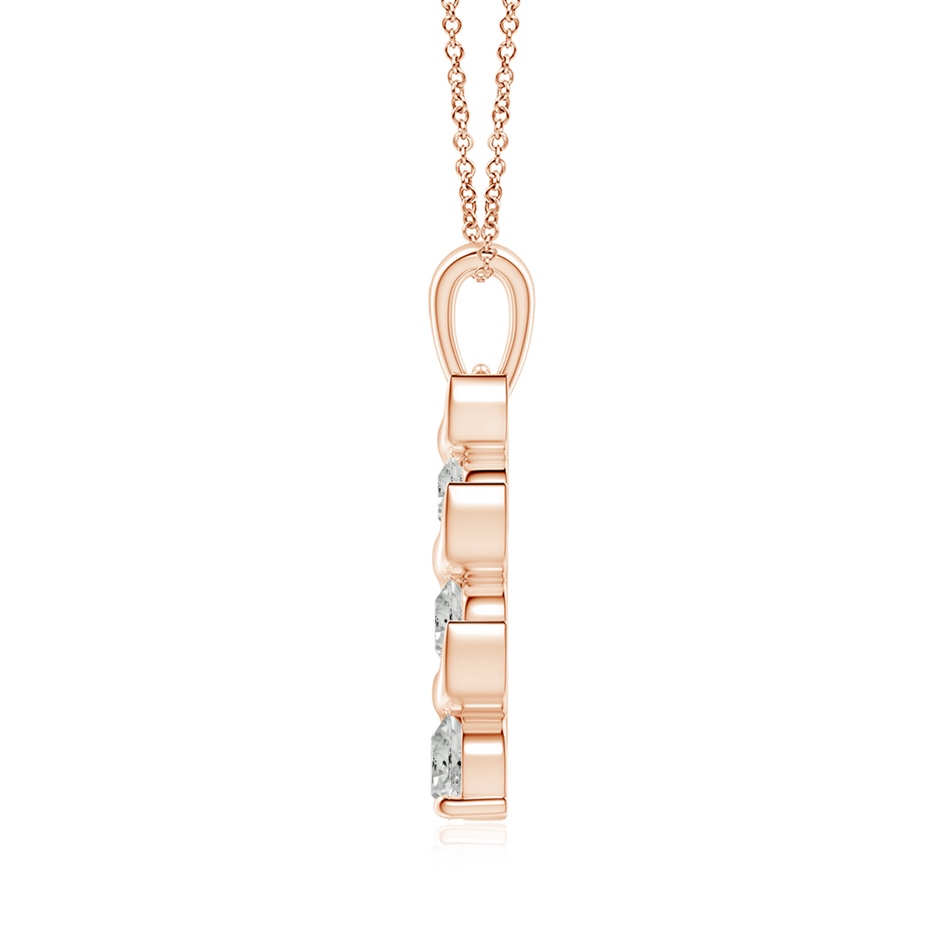 5.1mm KI3 Channel-Set Round Diamond Three Stone Journey Pendant in Rose Gold side 199