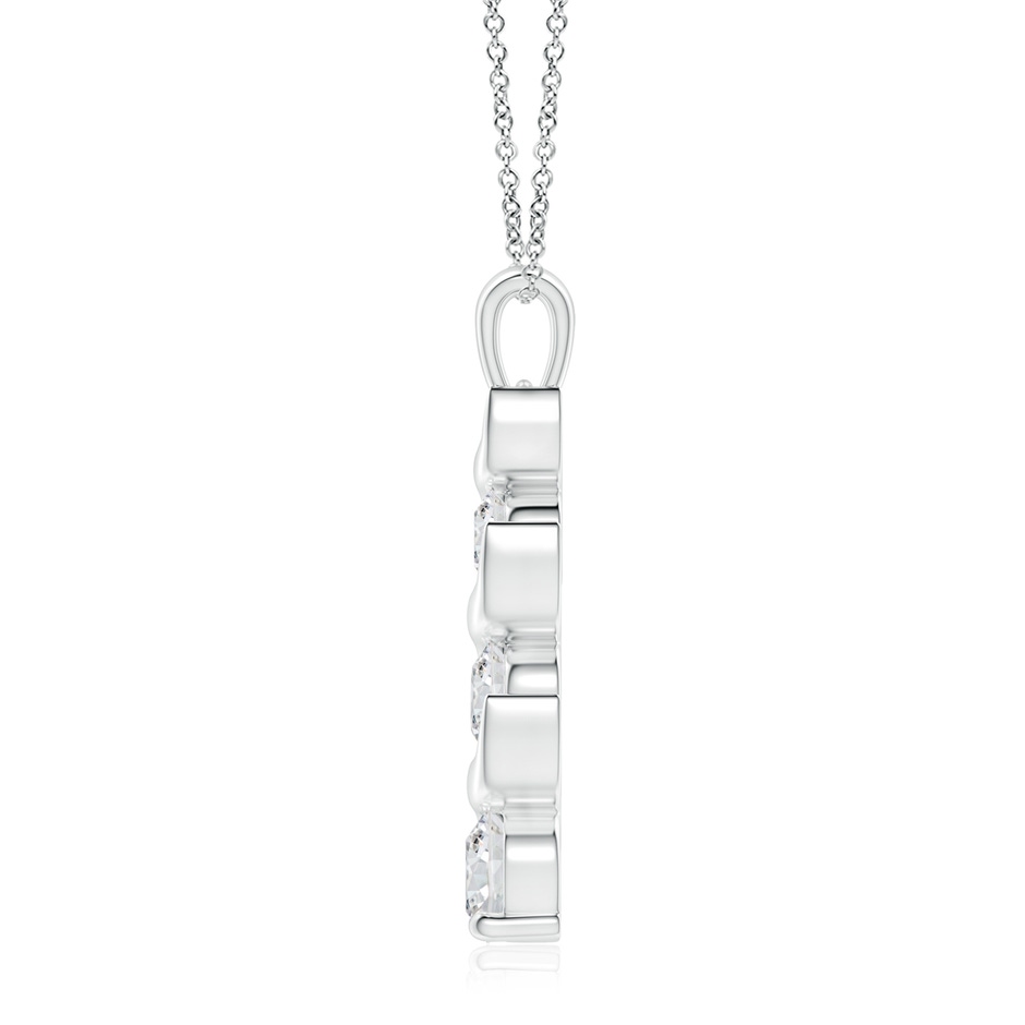 7.4mm HSI2 Channel-Set Round Diamond Three Stone Journey Pendant in P950 Platinum side 199