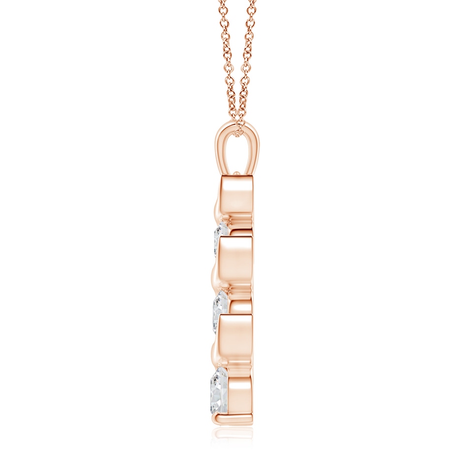 7.4mm HSI2 Channel-Set Round Diamond Three Stone Journey Pendant in Rose Gold side 199