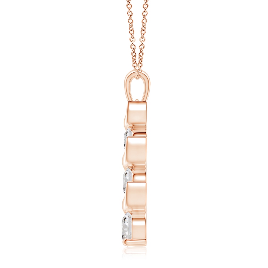 7.4mm IJI1I2 Channel-Set Round Diamond Three Stone Journey Pendant in Rose Gold side 199