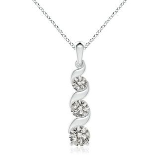 7.4mm KI3 Channel-Set Round Diamond Three Stone Journey Pendant in P950 Platinum