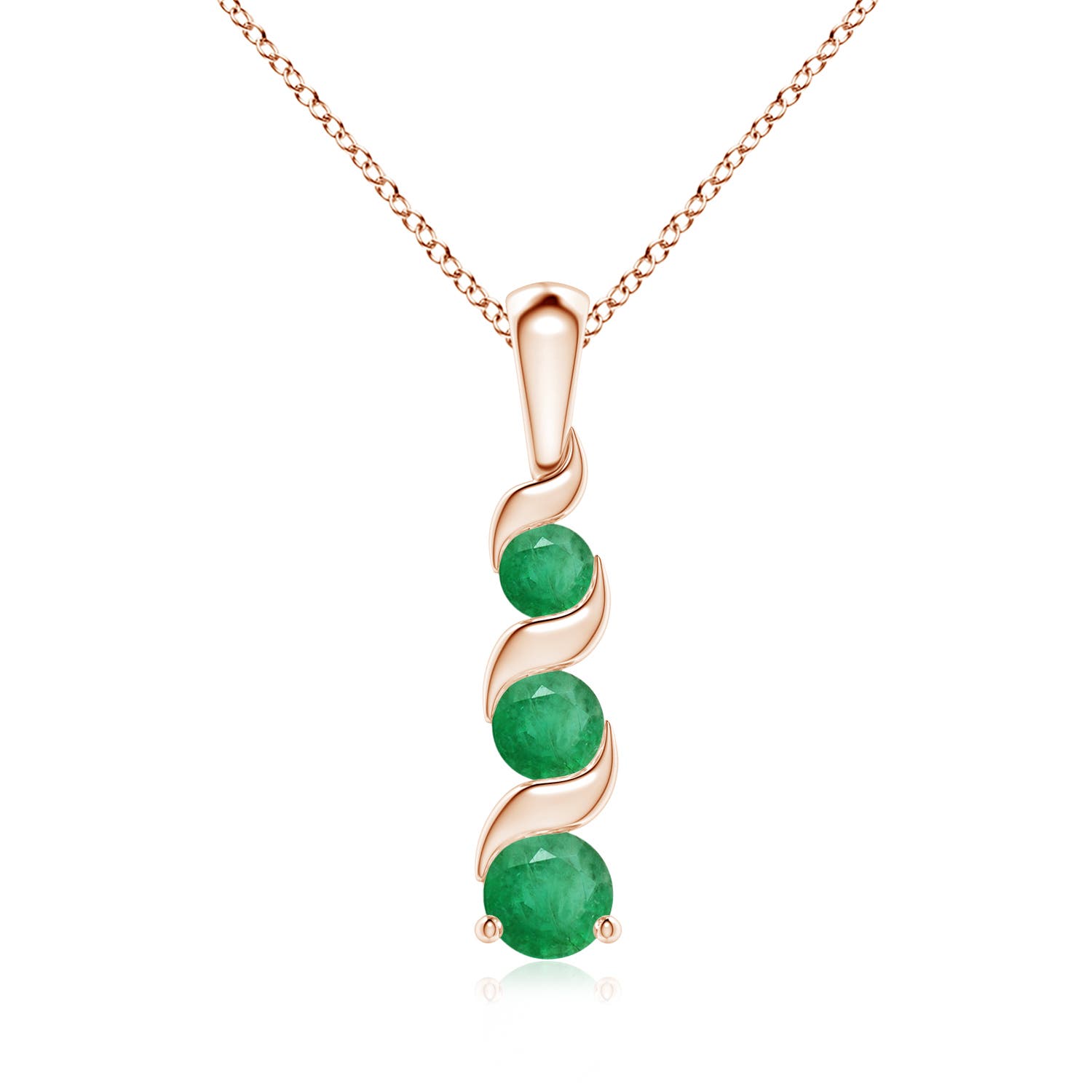 A - Emerald / 0.49 CT / 14 KT Rose Gold