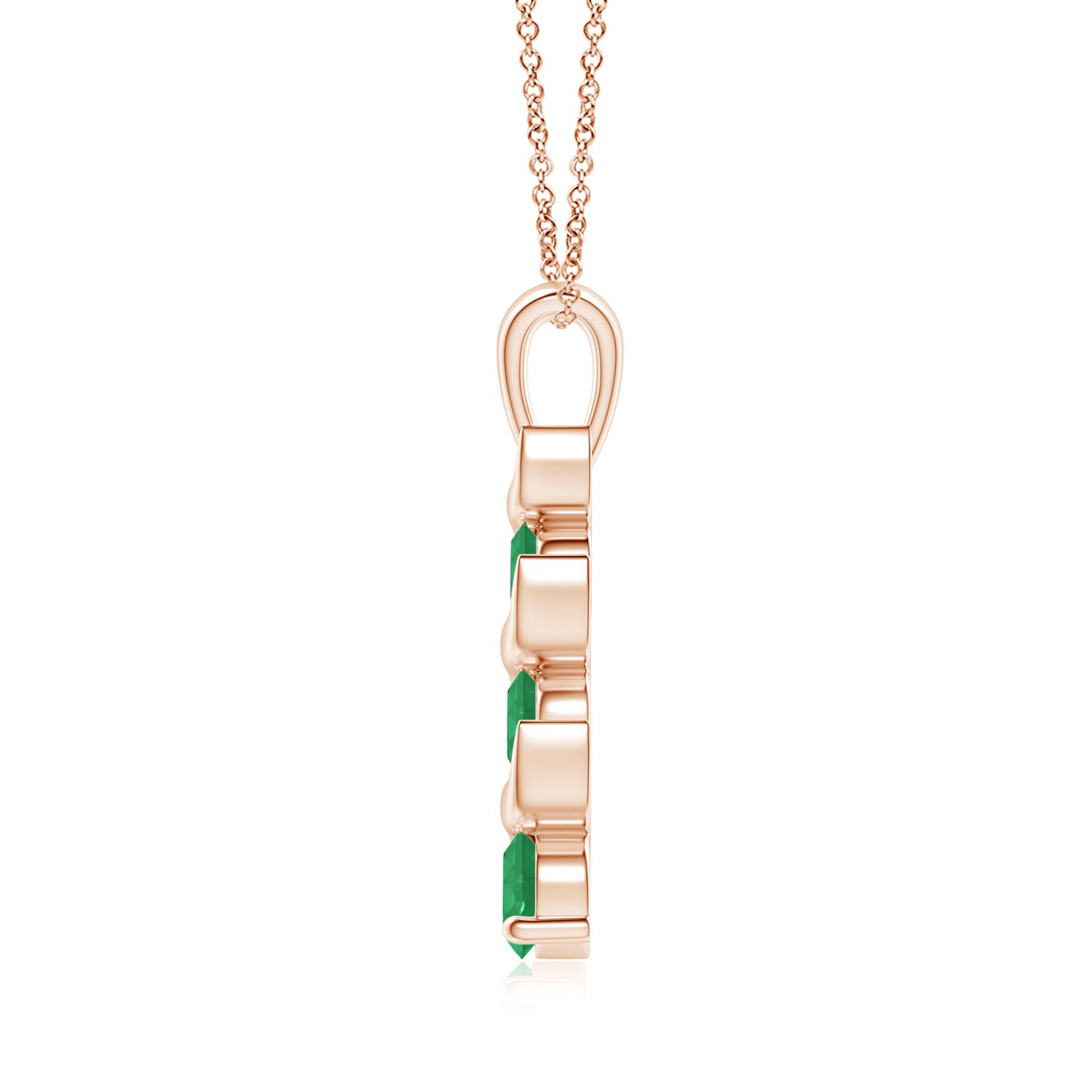 A - Emerald / 0.49 CT / 14 KT Rose Gold