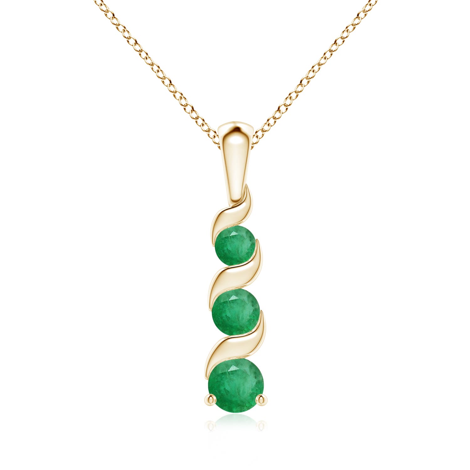 A - Emerald / 0.49 CT / 14 KT Yellow Gold