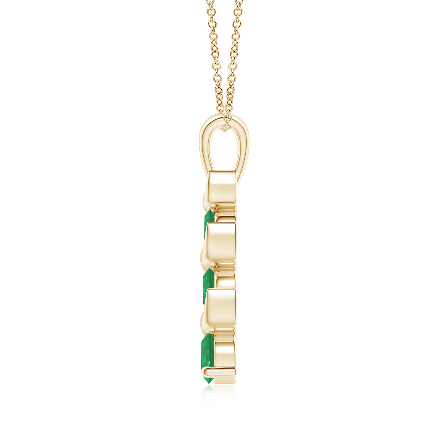 A - Emerald / 0.49 CT / 14 KT Yellow Gold