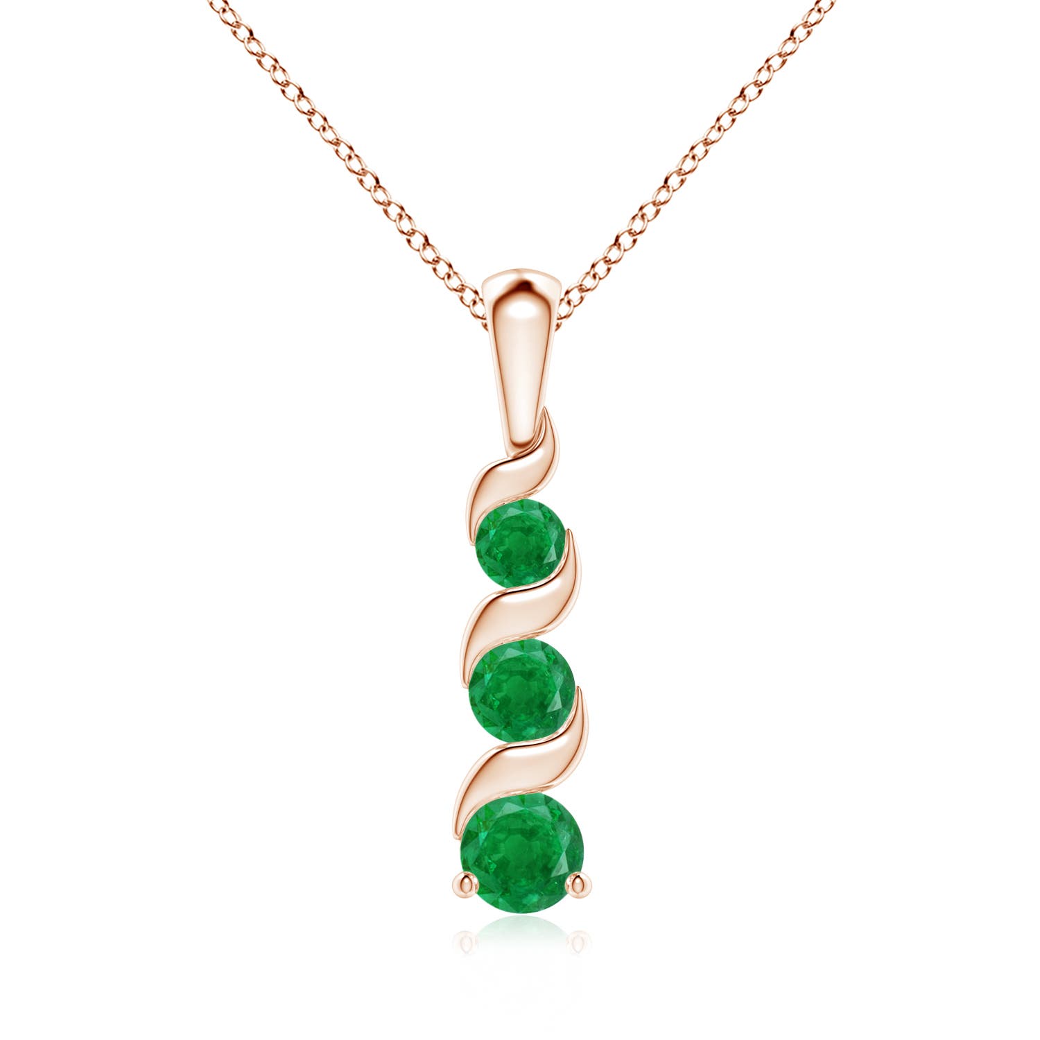 AA - Emerald / 0.49 CT / 14 KT Rose Gold