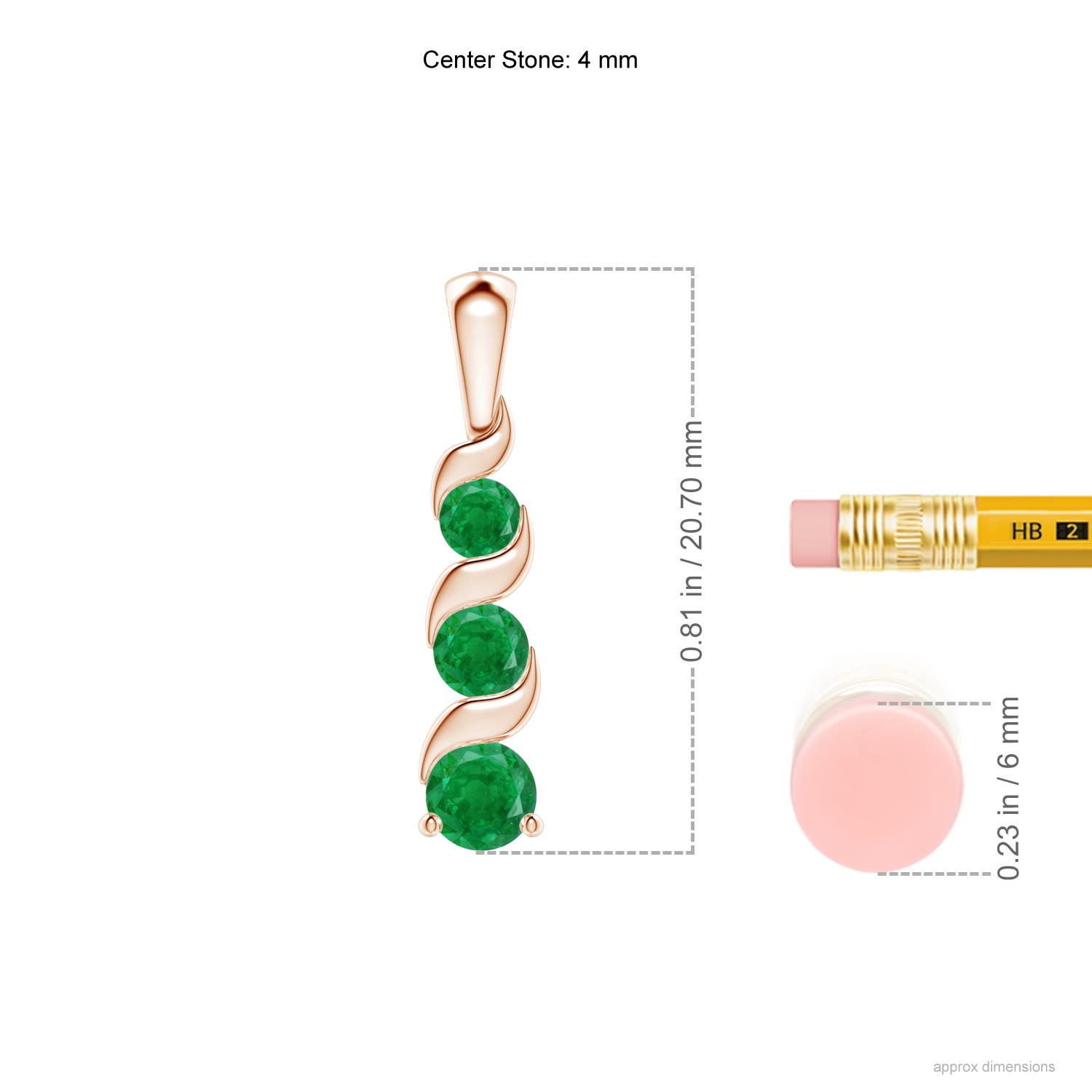 AA - Emerald / 0.49 CT / 14 KT Rose Gold