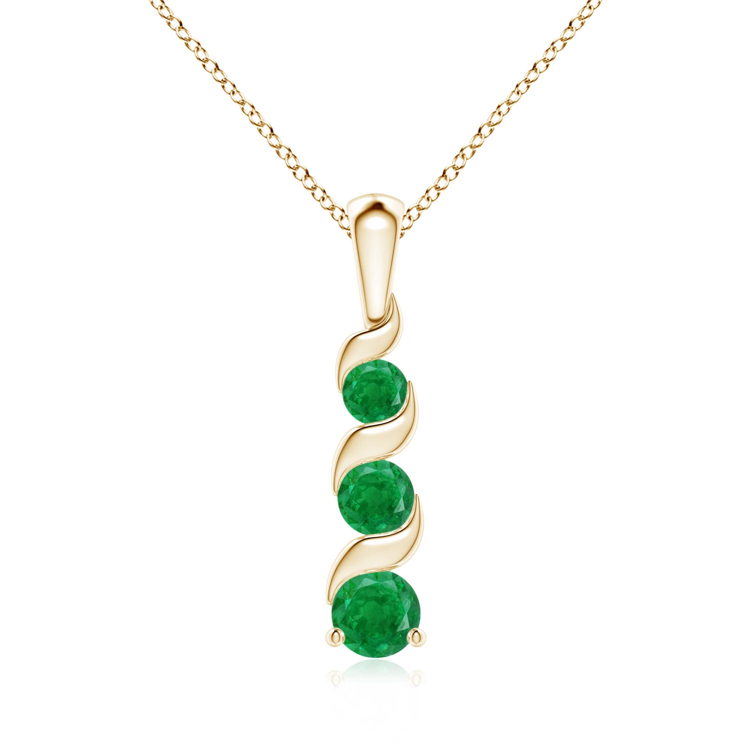 AA - Emerald / 0.49 CT / 14 KT Yellow Gold