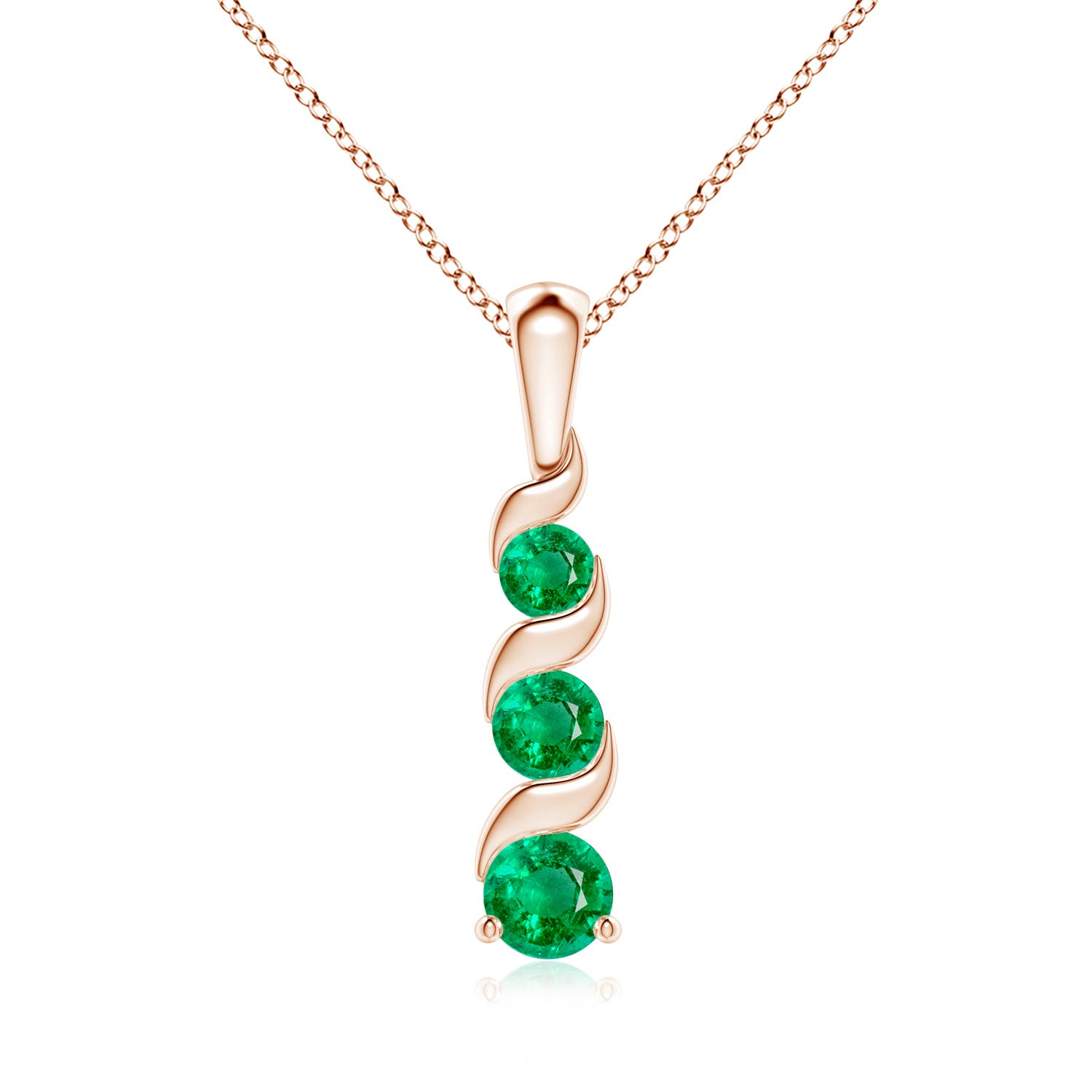 AAA - Emerald / 0.49 CT / 14 KT Rose Gold