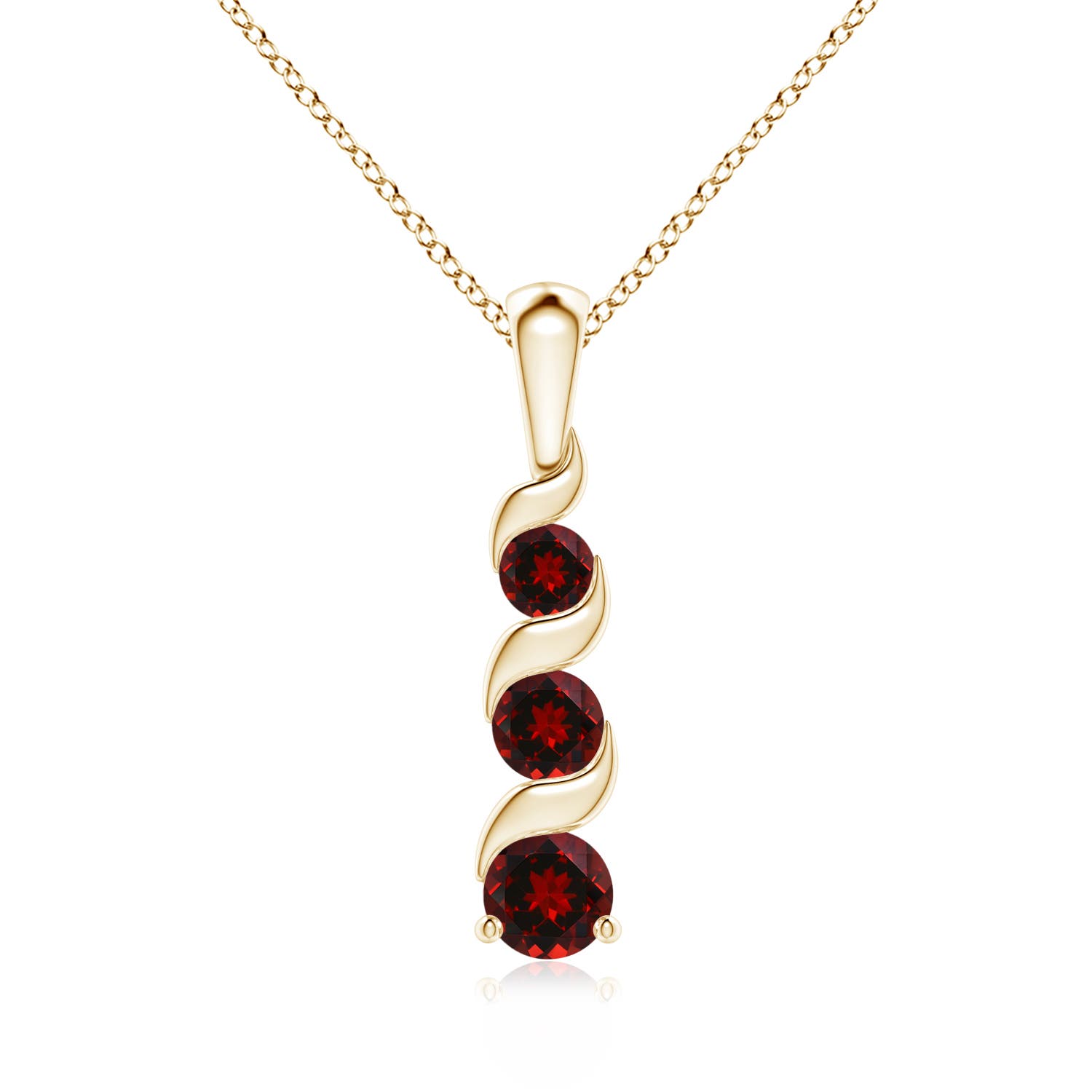 AAAA - Garnet / 0.68 CT / 14 KT Yellow Gold