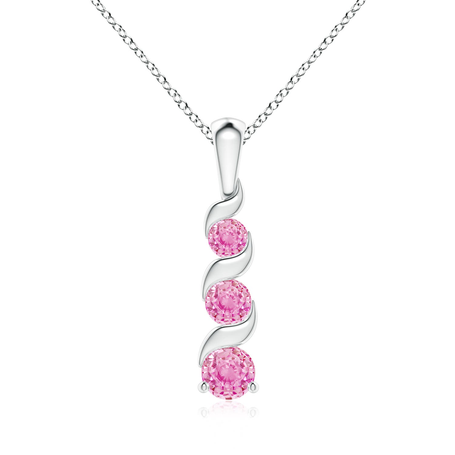 A - Pink Sapphire / 0.7 CT / 14 KT White Gold