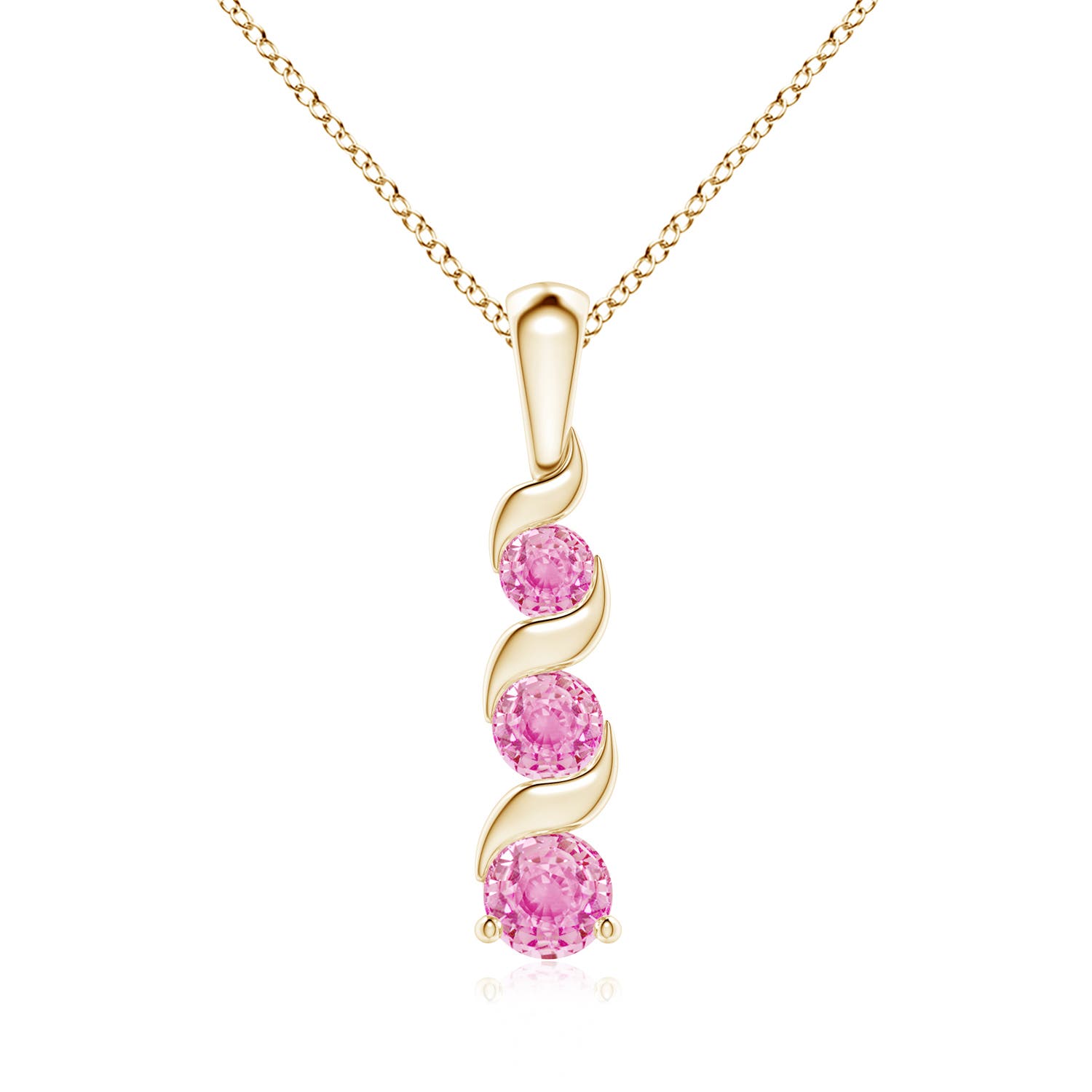 A - Pink Sapphire / 0.7 CT / 14 KT Yellow Gold