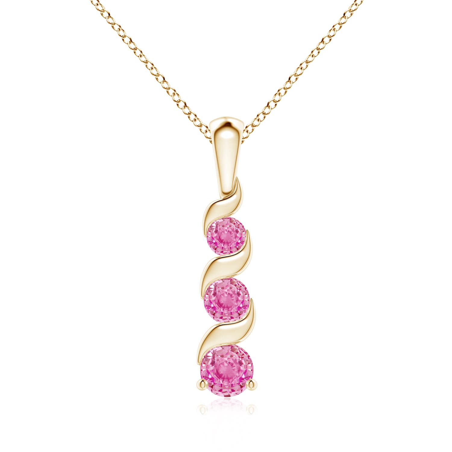 AA - Pink Sapphire / 0.7 CT / 14 KT Yellow Gold