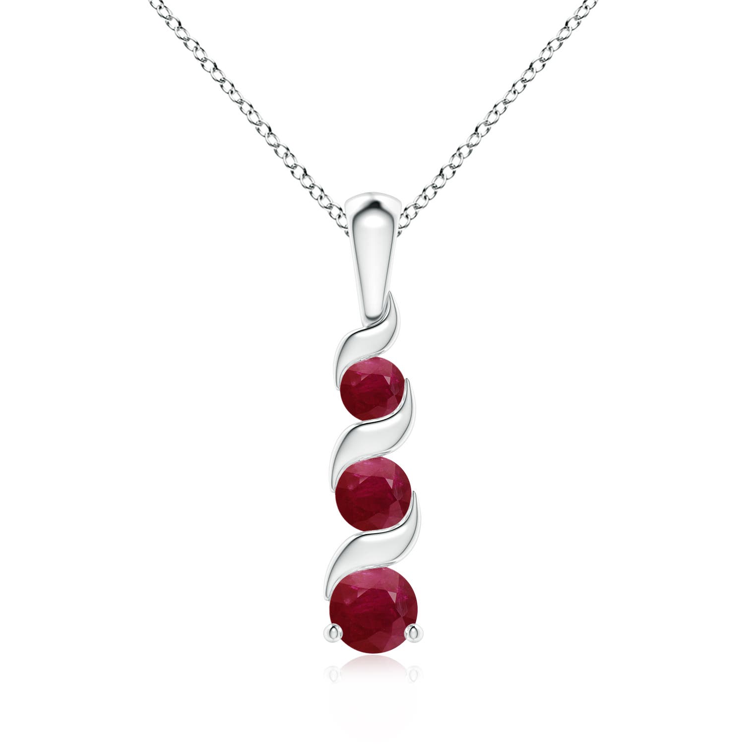 A - Ruby / 0.72 CT / 14 KT White Gold