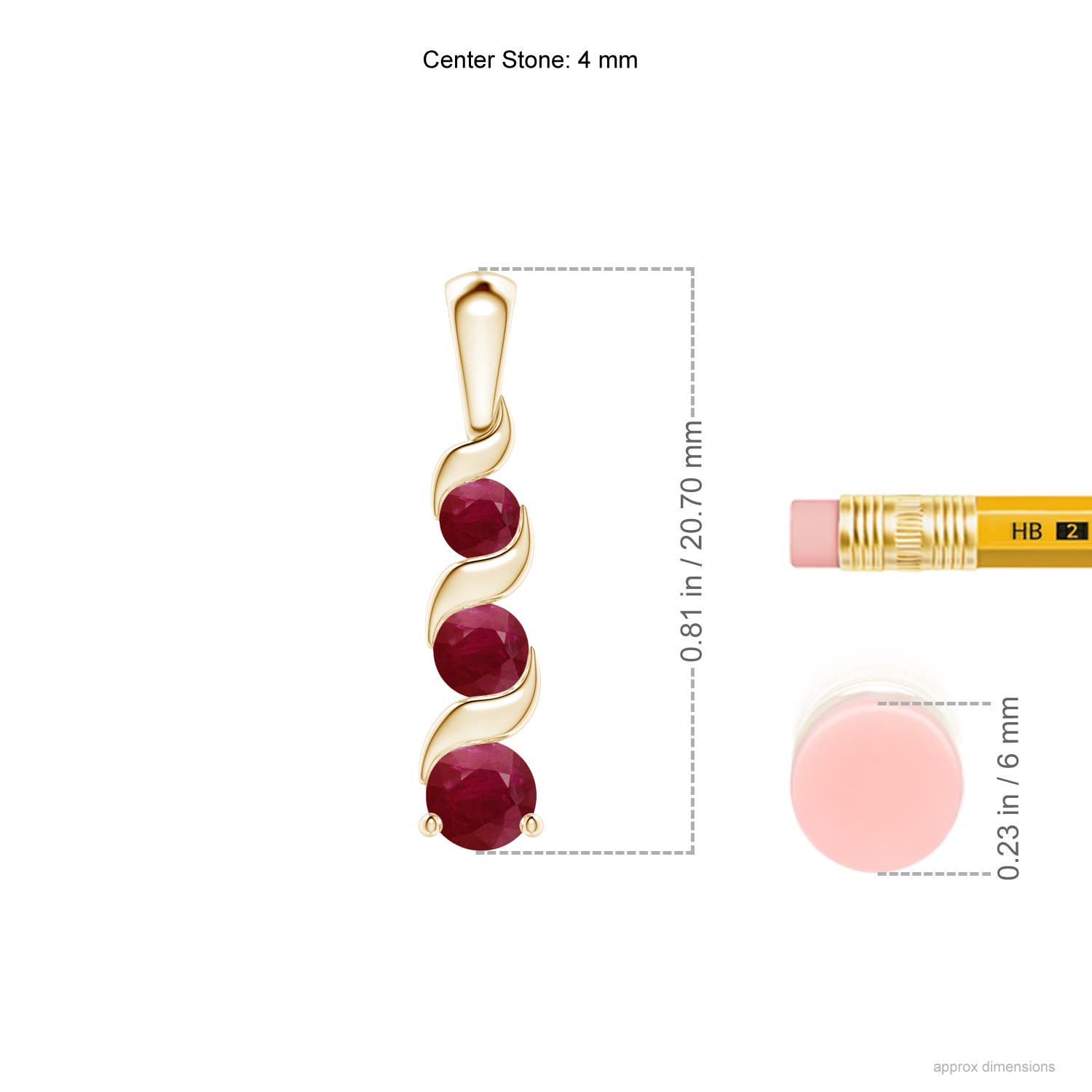 A - Ruby / 0.72 CT / 14 KT Yellow Gold