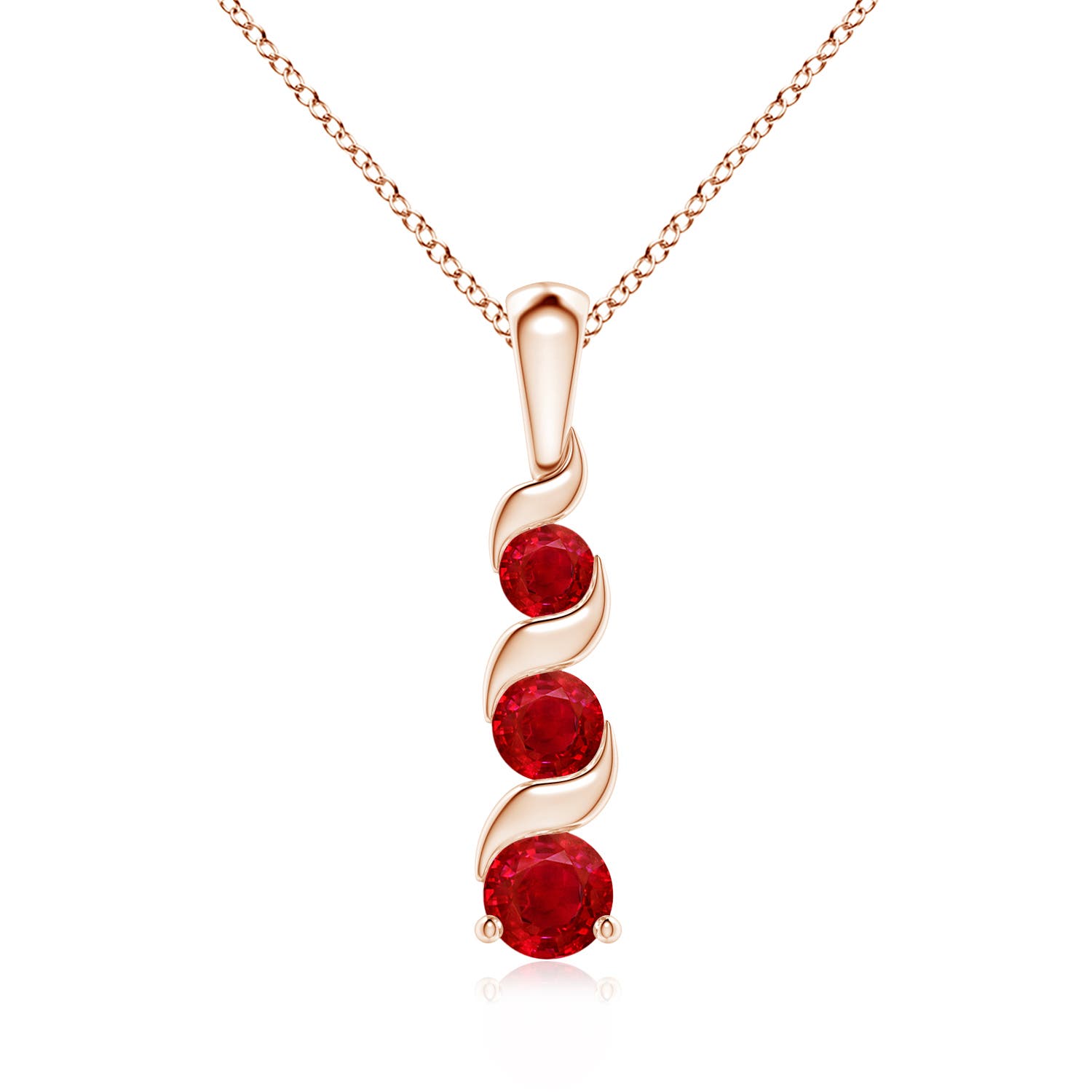 AAA - Ruby / 0.72 CT / 14 KT Rose Gold