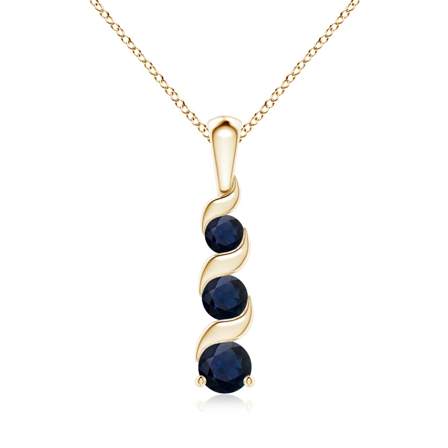 A - Blue Sapphire / 0.69 CT / 14 KT Yellow Gold