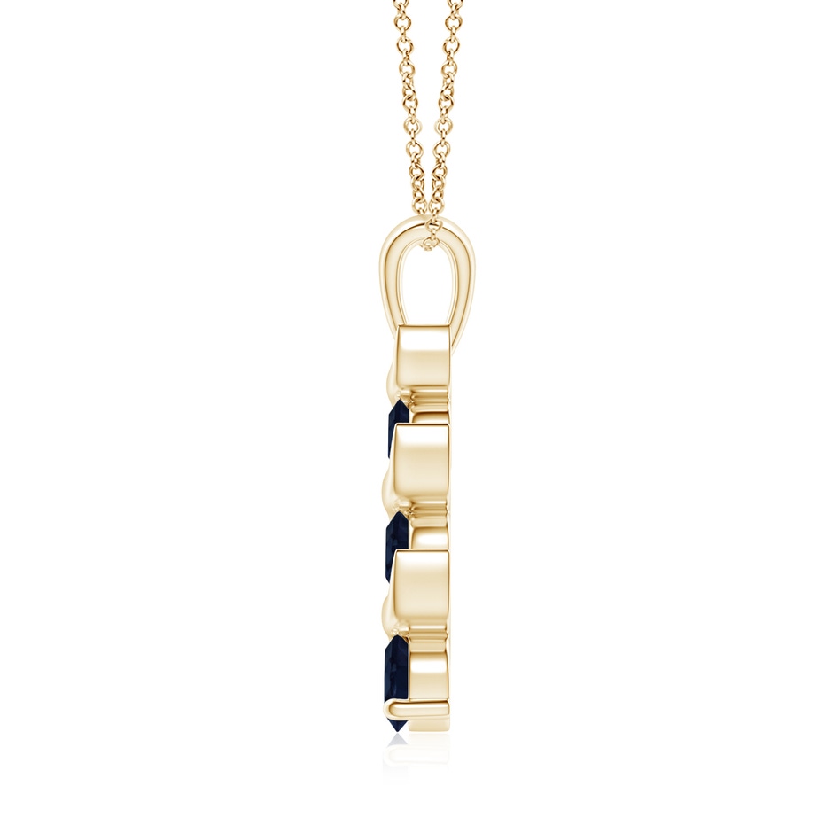 4mm A Channel-Set Round Sapphire Three Stone Journey Pendant in Yellow Gold side 199