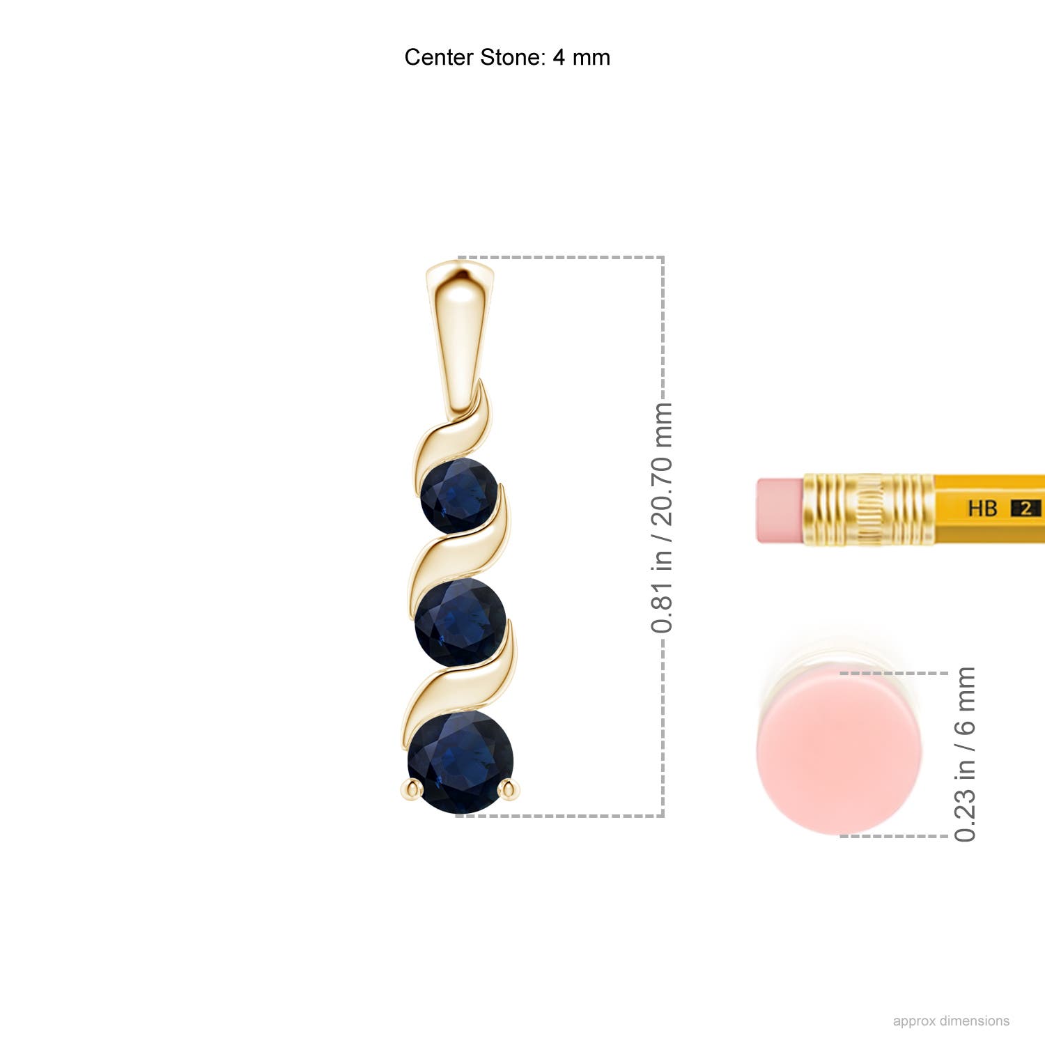 A - Blue Sapphire / 0.69 CT / 14 KT Yellow Gold